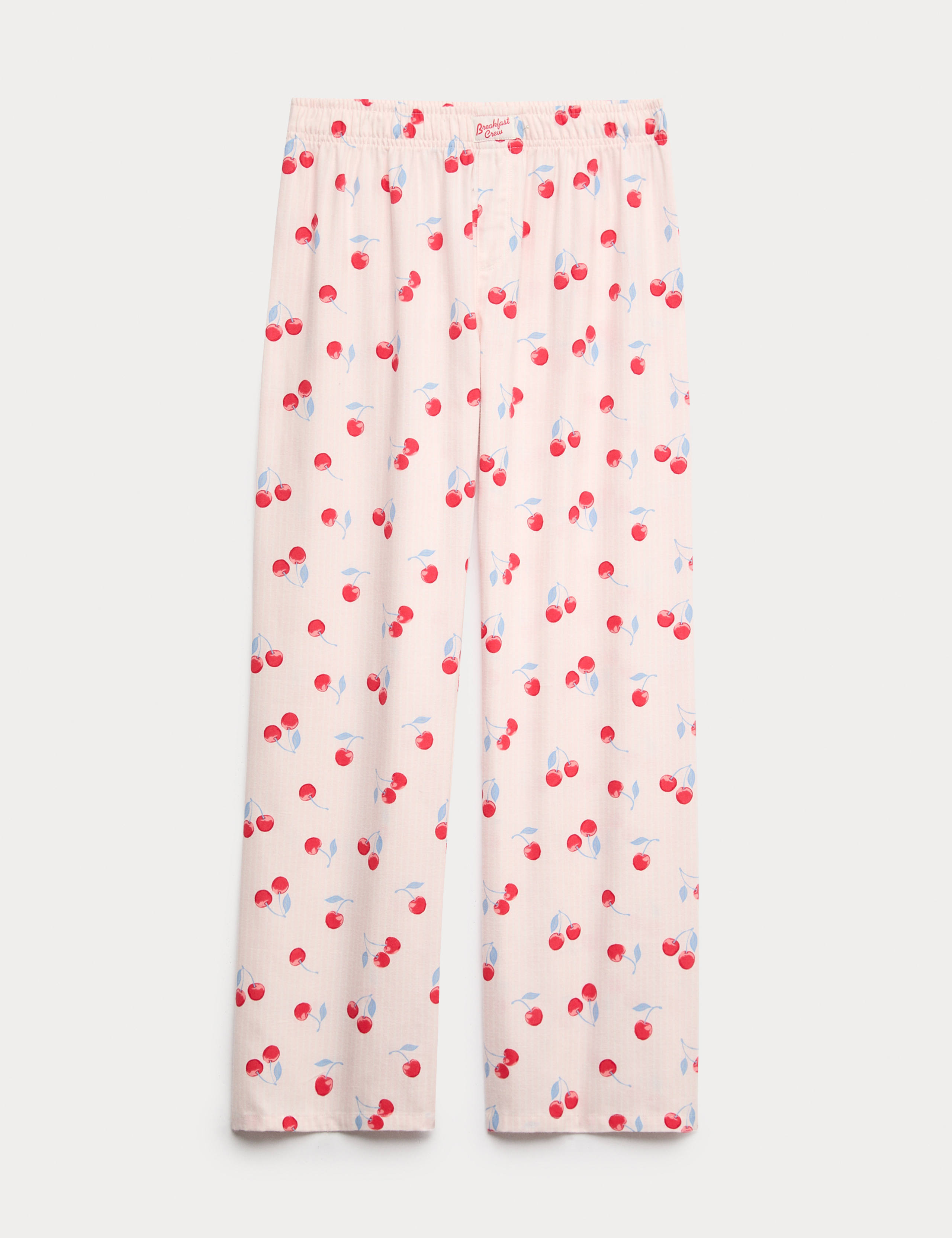 Pure Cotton Striped Cherry Pyjama Bottoms (6-16 Yrs) 1 of 2
