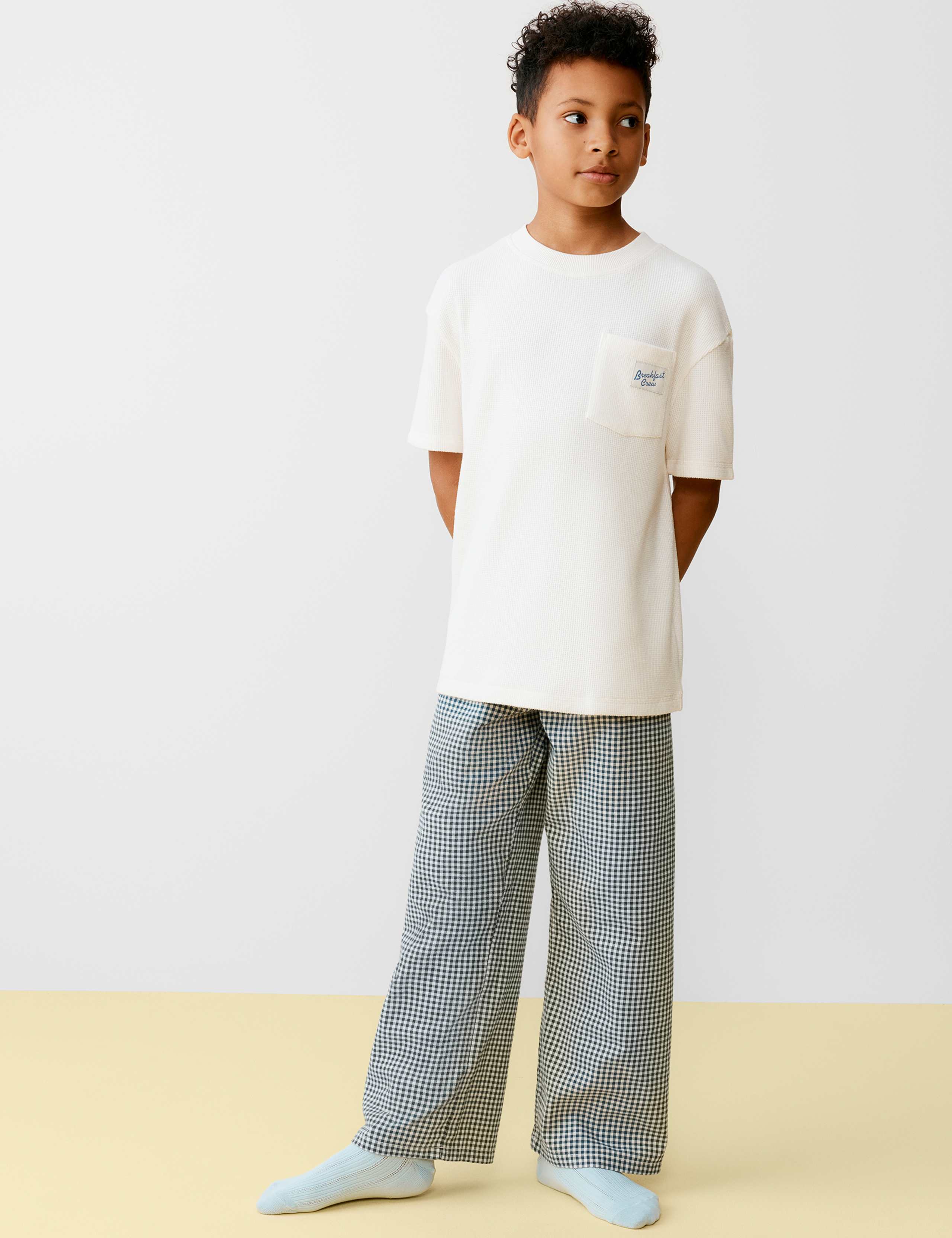 Pure Cotton Gingham Pyjama Bottoms (6-16 Yrs) 1 of 3