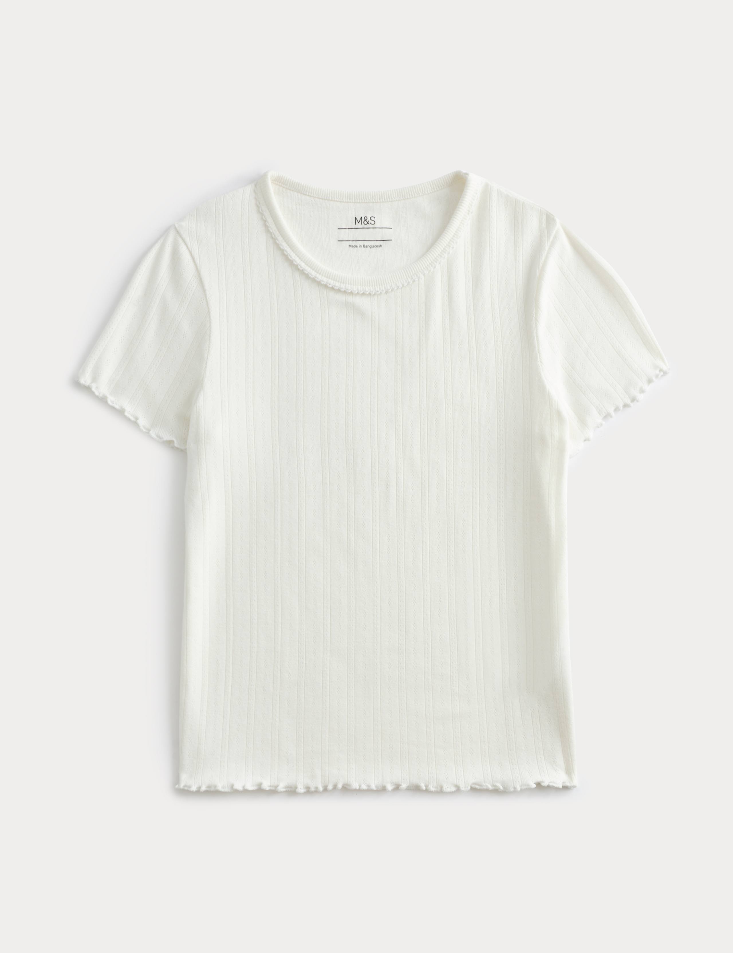 Kids' Pointelle Brushed Pyjama Top (6-16 Yrs) 1 of 1