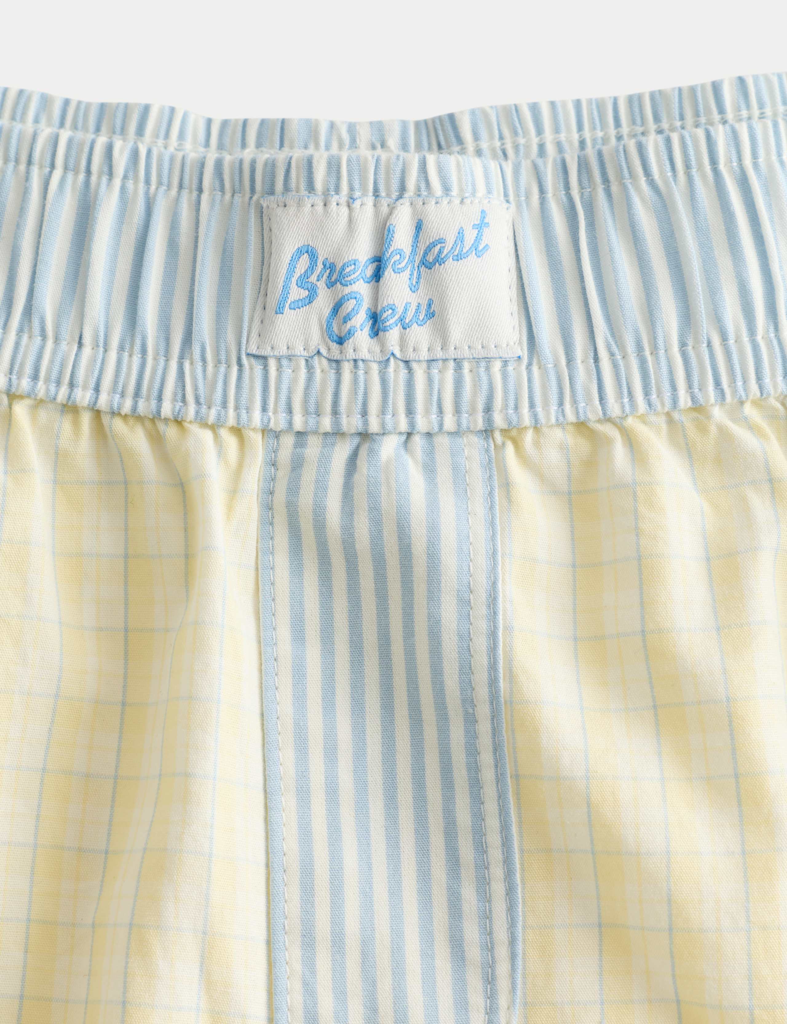 Kids' Yellow Woven Checked Pyjama Shorts (6-16 Yrs) 2 of 2