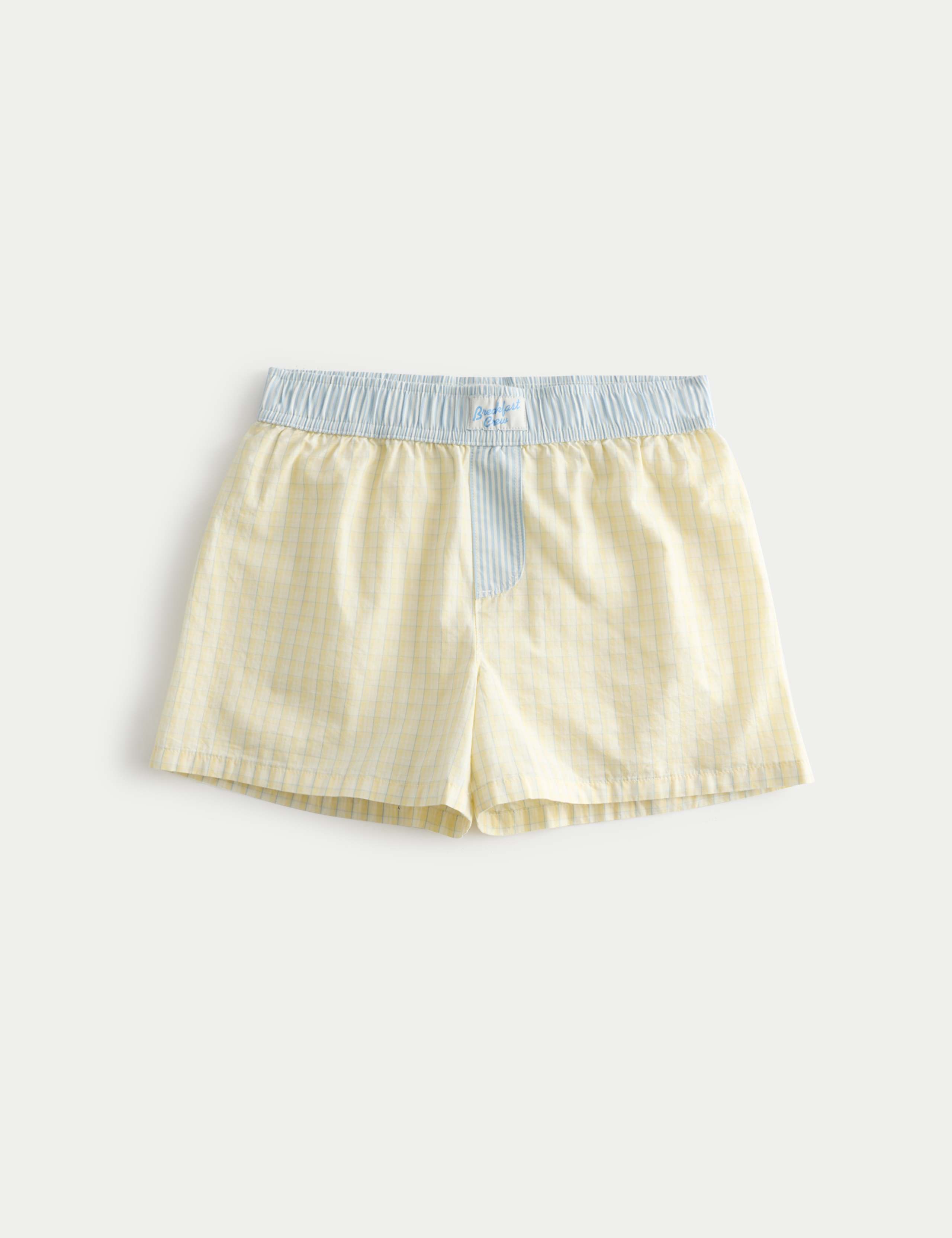 Kids' Yellow Woven Checked Pyjama Shorts (6-16 Yrs) 1 of 2