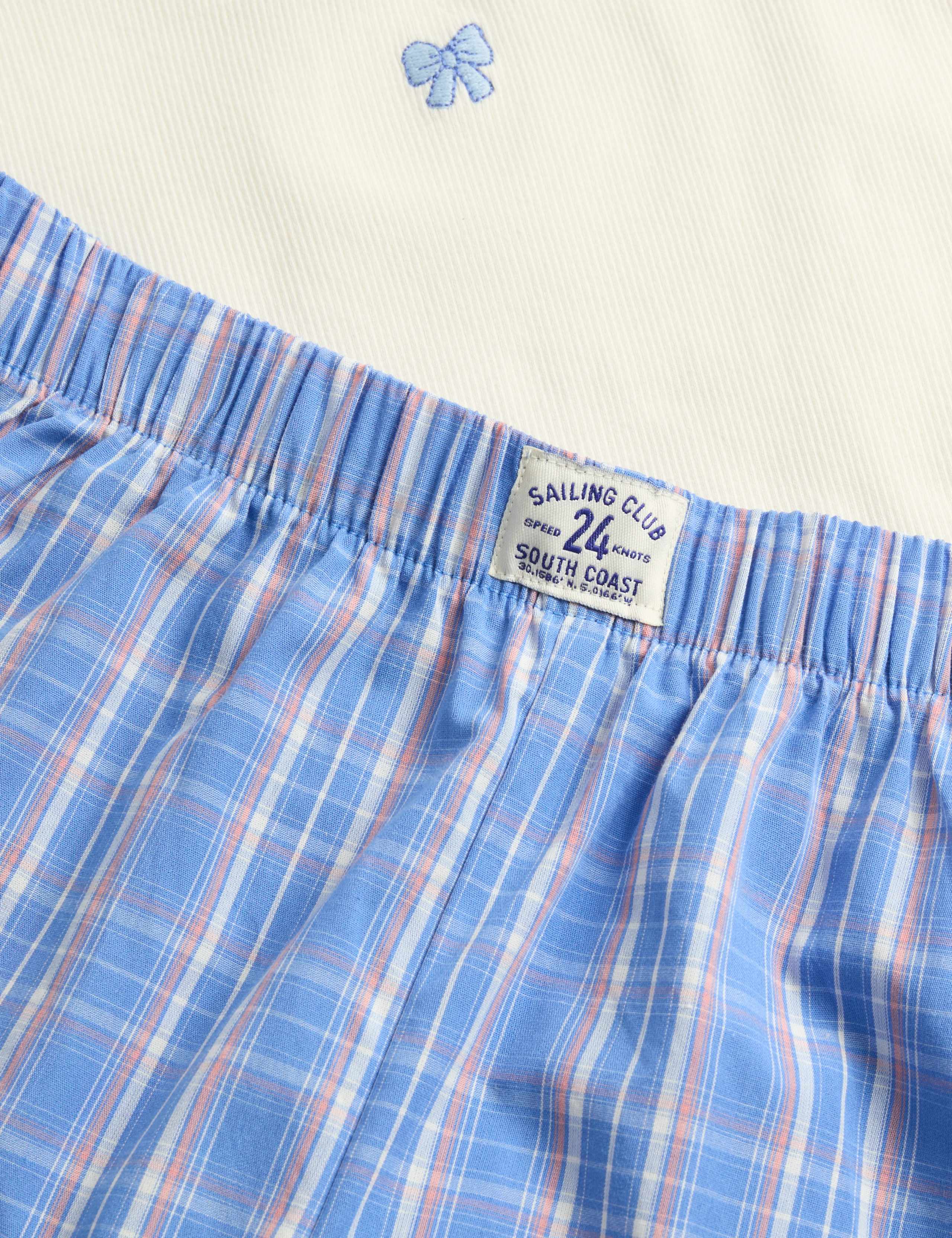 Kids' Cotton Rich Ribbed Lace Short Pyjamas (6-16 Yrs) 2 of 2