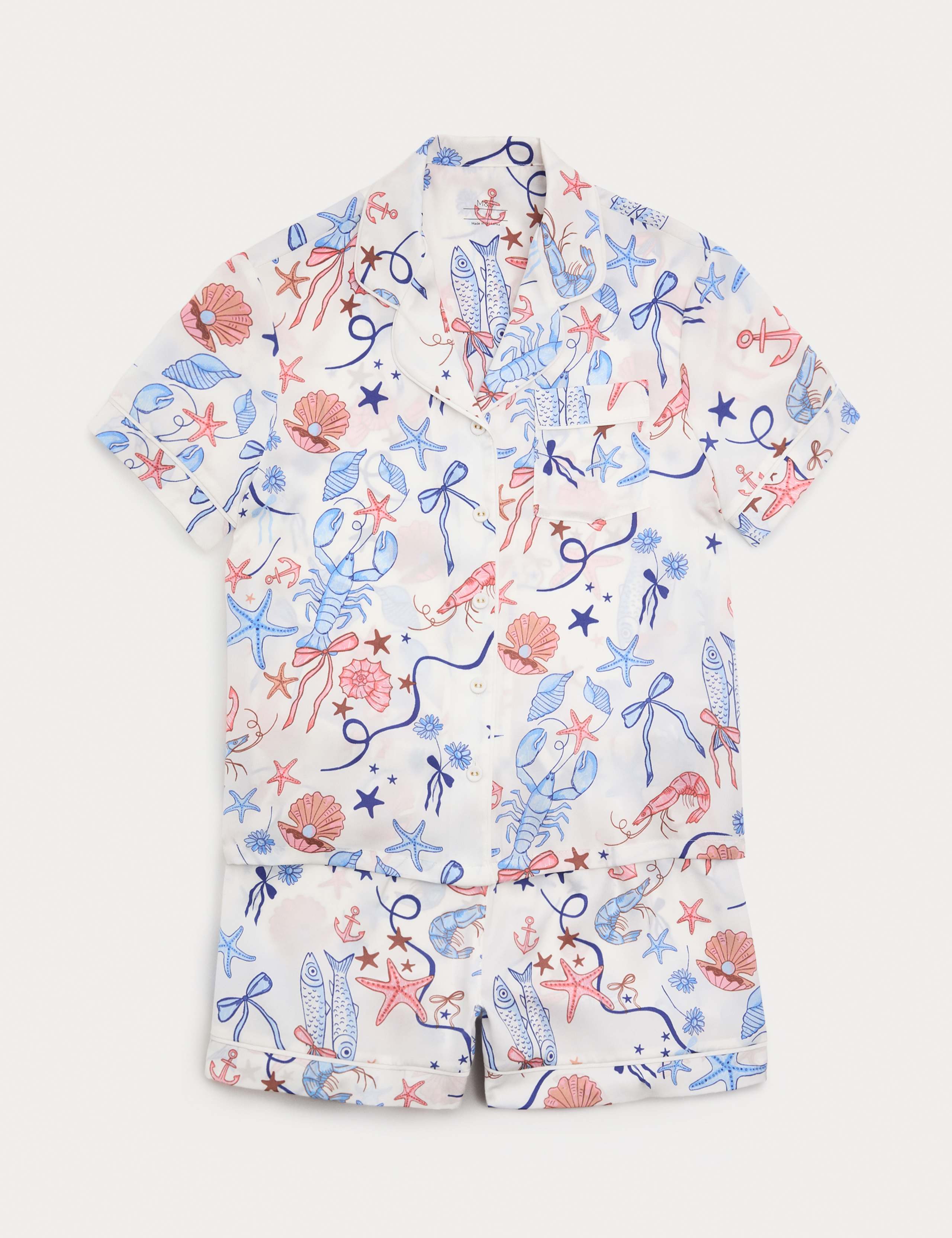 Satin Shell Short Pyjamas (6-16 Yrs) 1 of 2
