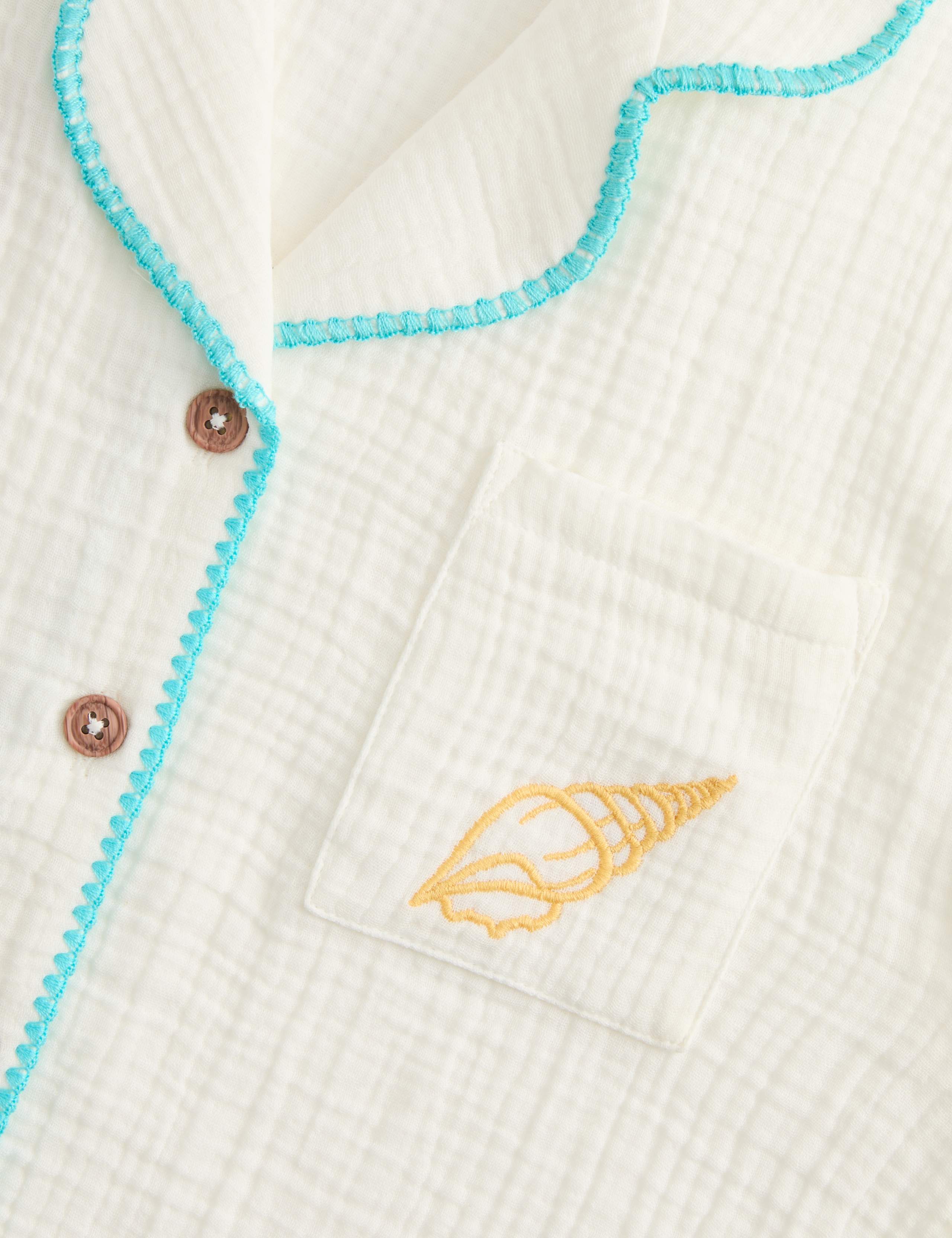 2 Piece Pure Cotton Sea Short Pyjamas (6-16 Years) 2 of 3