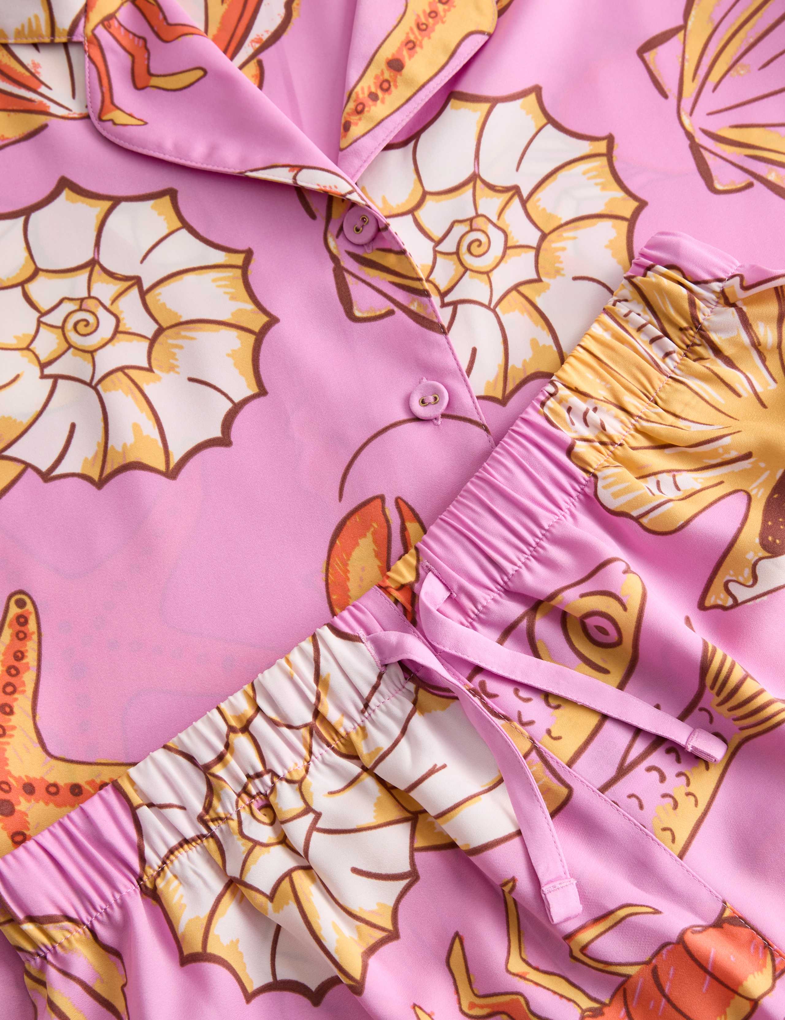 Satin Shell Print Pyjamas (6-16 Years) 2 of 2