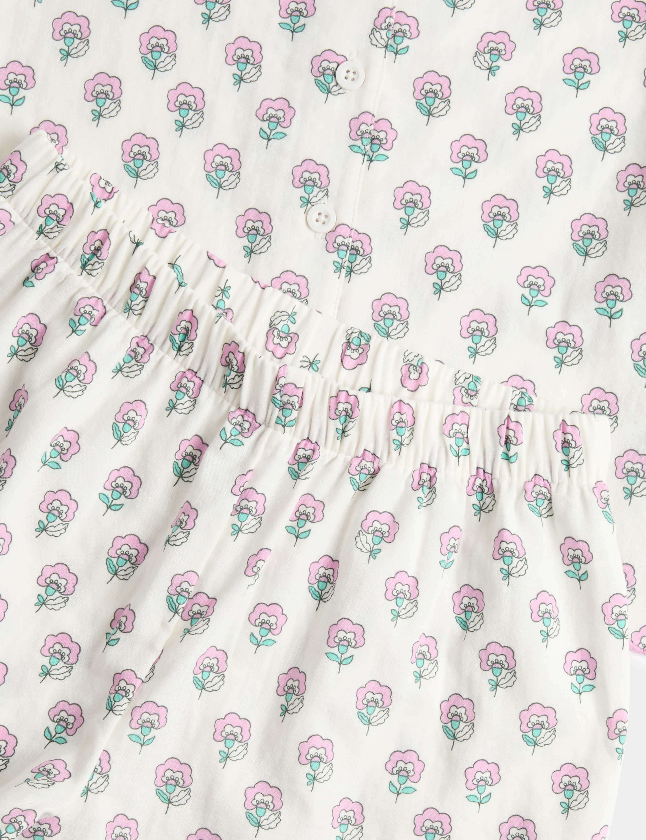 Pure Cotton Floral Print Pyjamas (6-16 Yrs) 2 of 3
