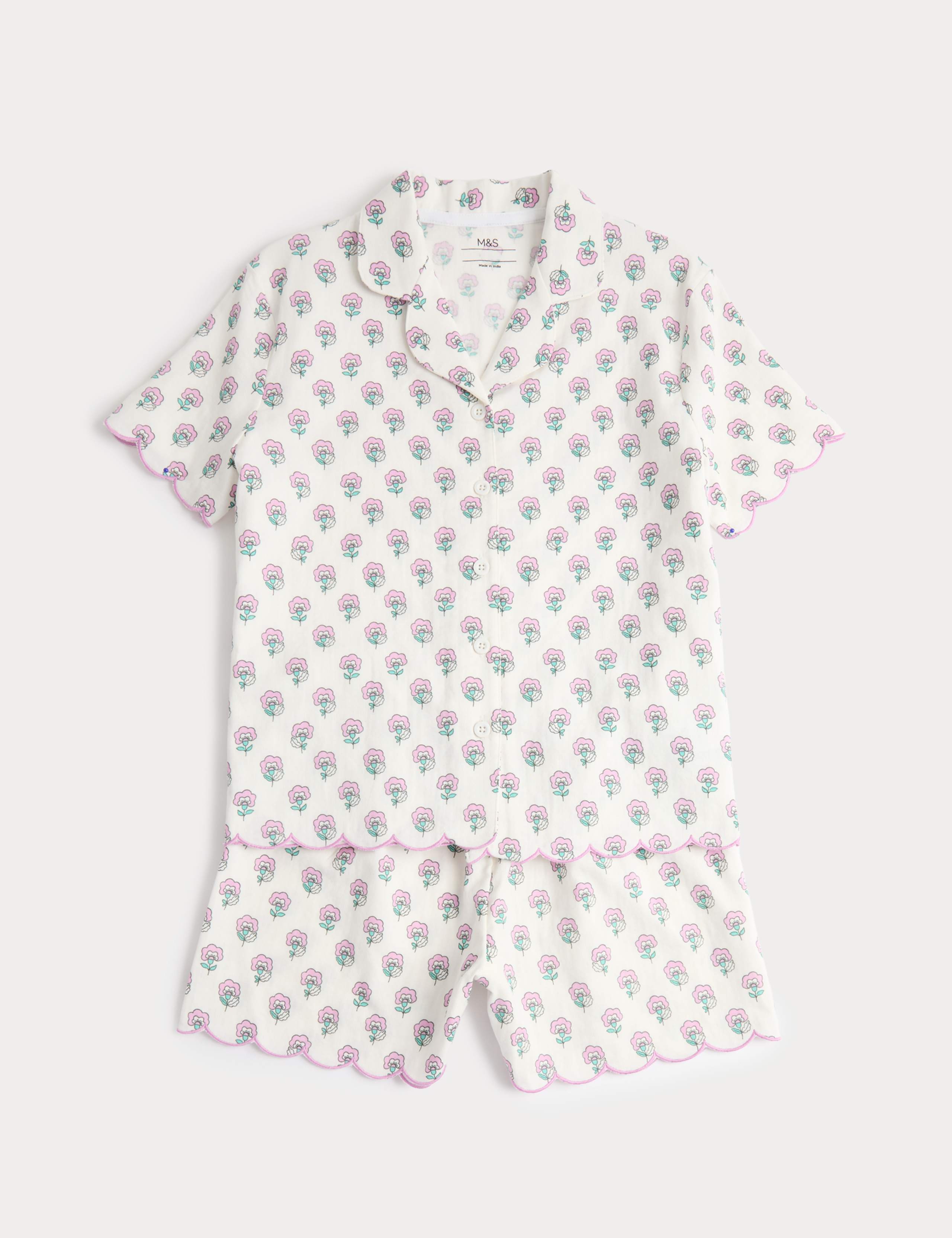Pure Cotton Floral Print Pyjamas (6-16 Yrs) 1 of 3