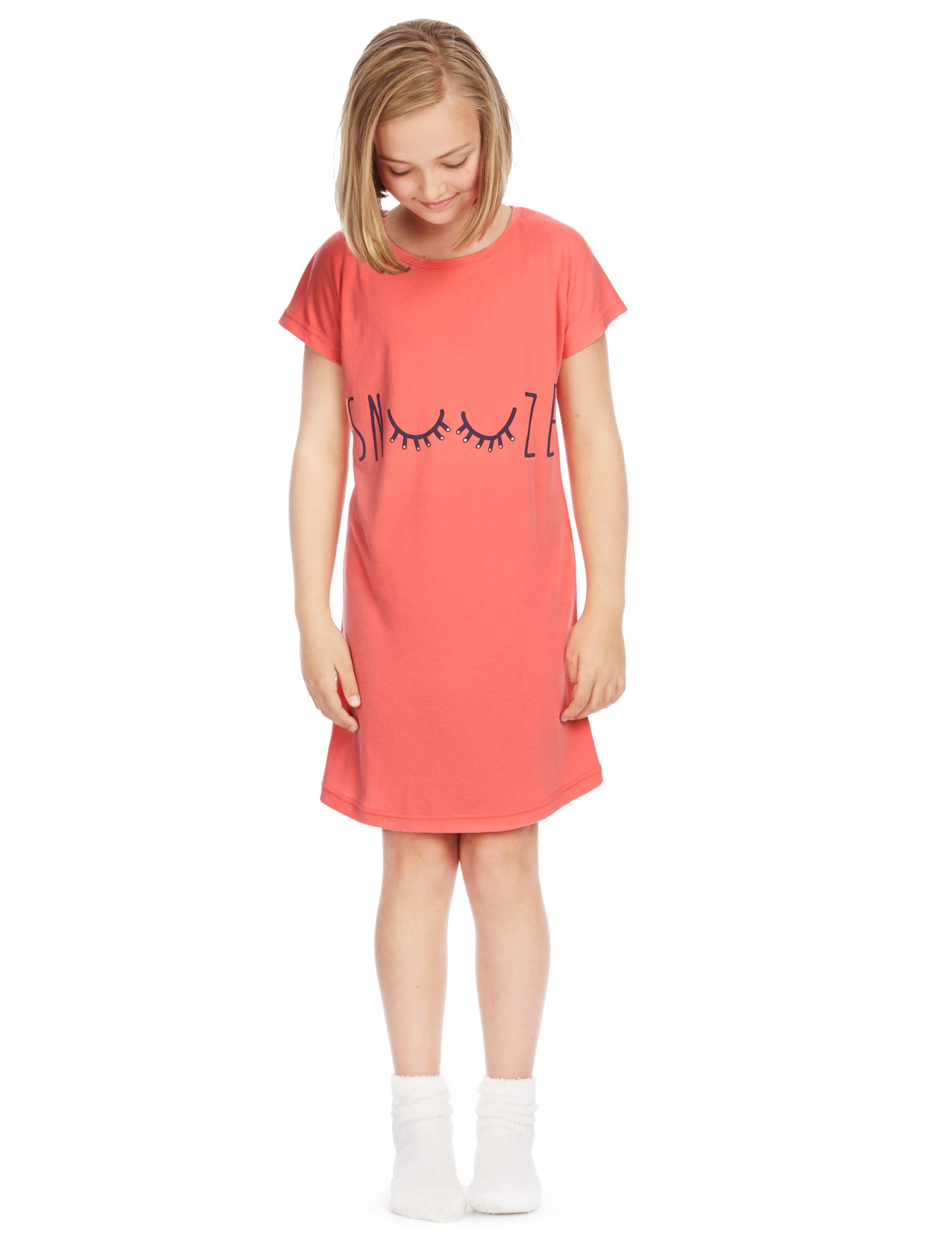 2 Pack Assorted Nightdresses with StayNEW™ (6-16 Years) 1 of 5