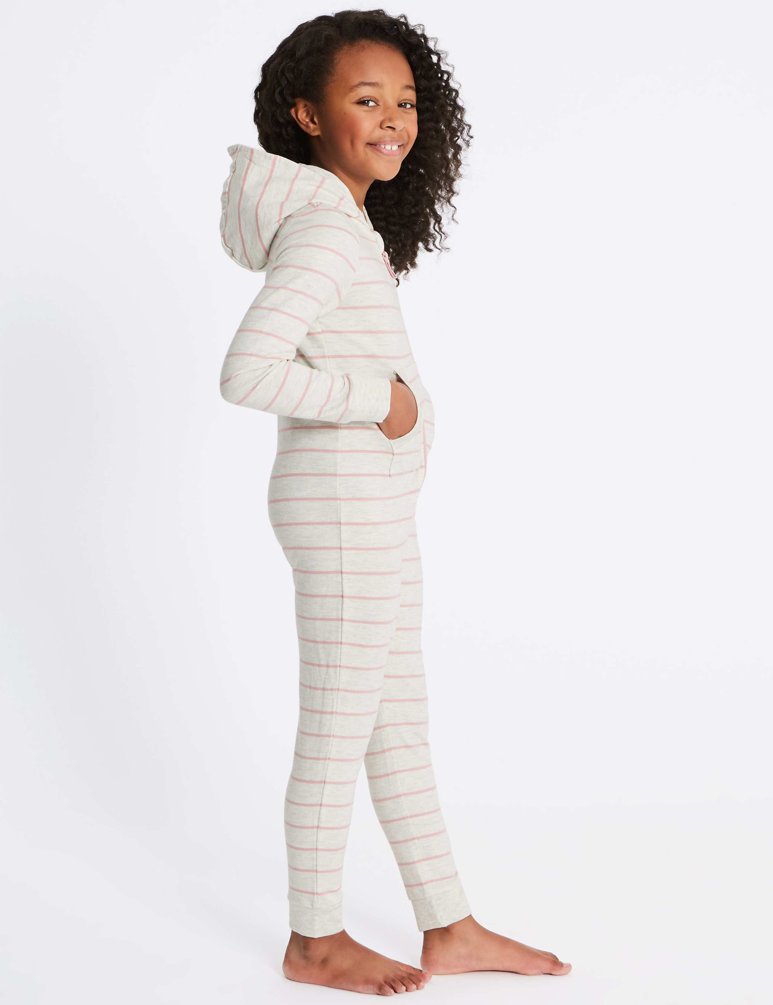Cotton Rich Striped Hooded Onesie (1-16 Years) 3 of 7