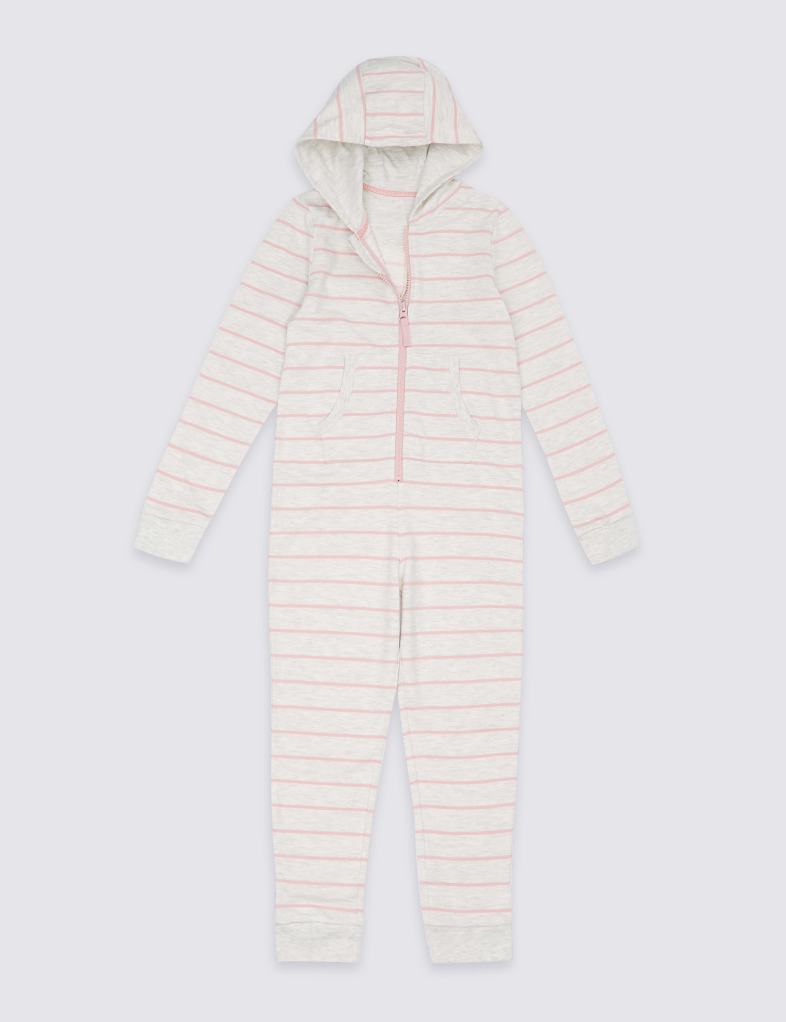 Cotton Rich Striped Hooded Onesie (1-16 Years) 2 of 7