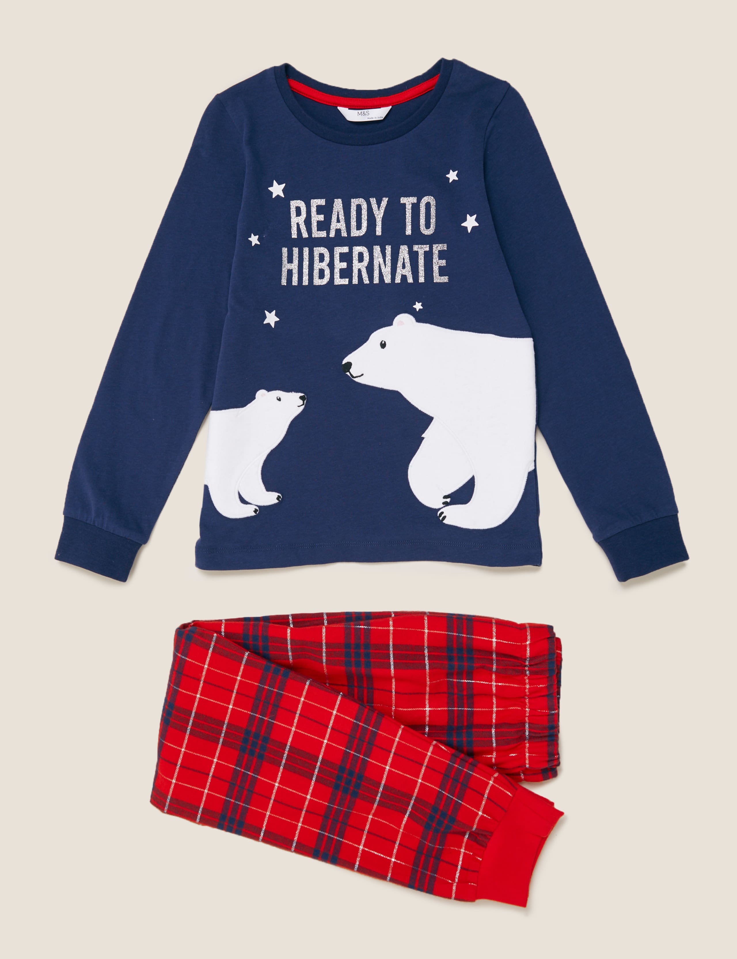 Cotton Polar Bear Pyjama Set (6-16 Yrs) 2 of 4