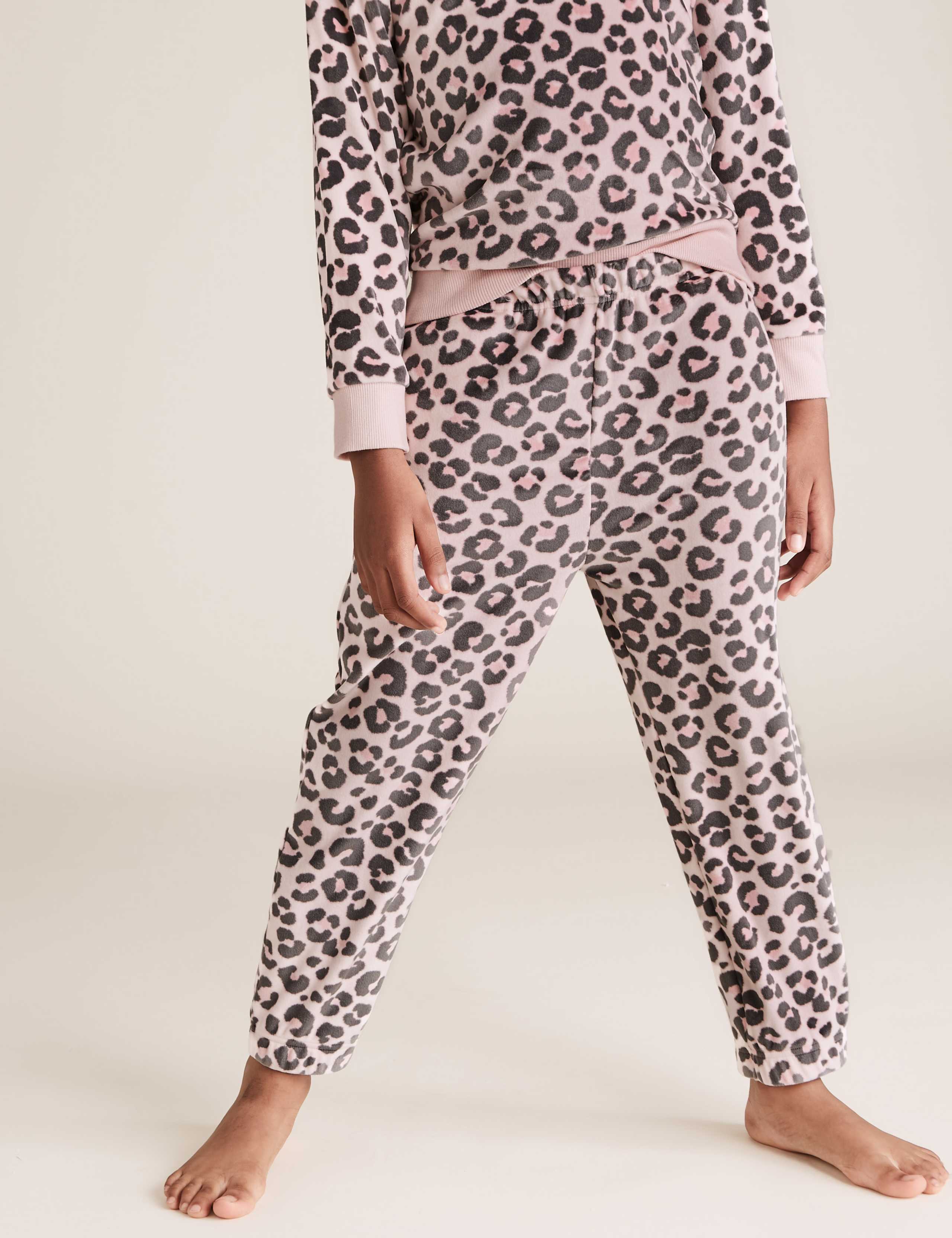 Leopard Print Velour Lounge Pyjama Set (6-16 Yrs) 3 of 3