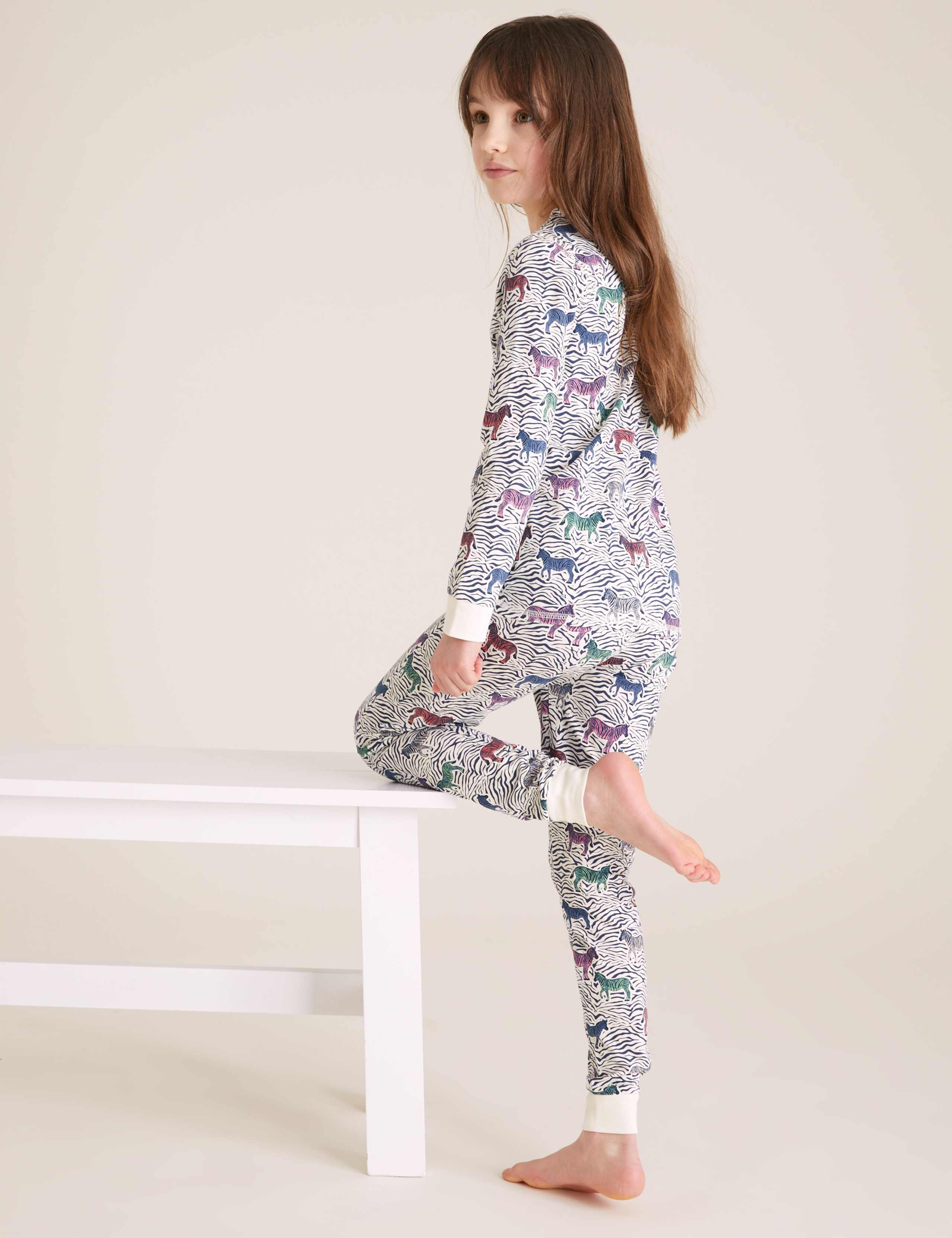 Cotton Zebra Print Pyjama Set (7-16 Yrs) 3 of 4