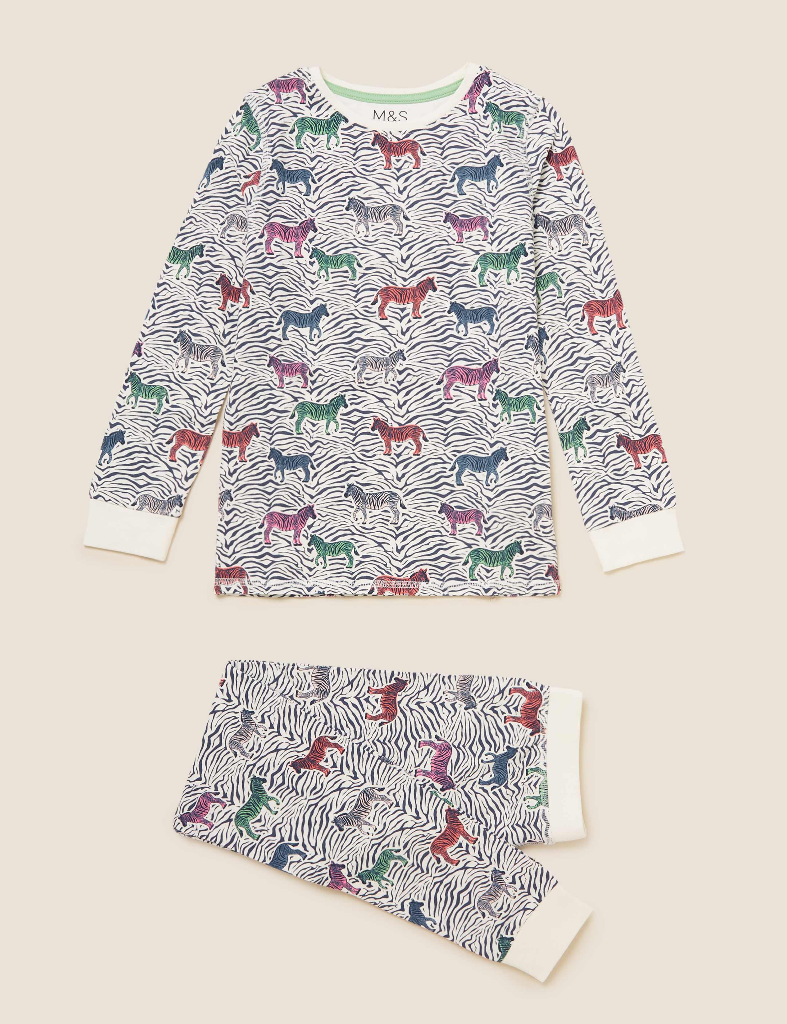Cotton Zebra Print Pyjama Set (7-16 Yrs) 2 of 4