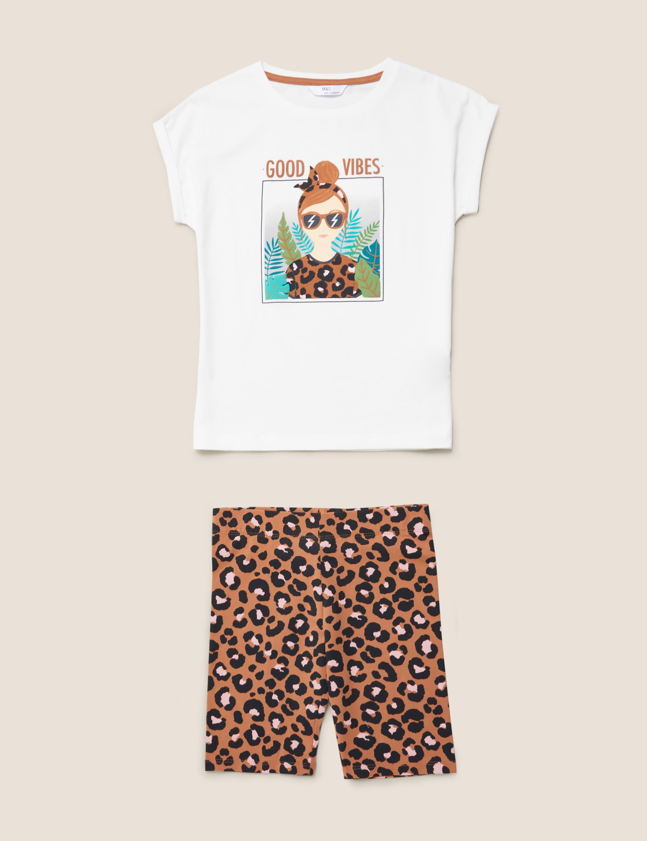 Cotton Leopard Short Pyjama Set (6-16 Yrs) 2 of 5