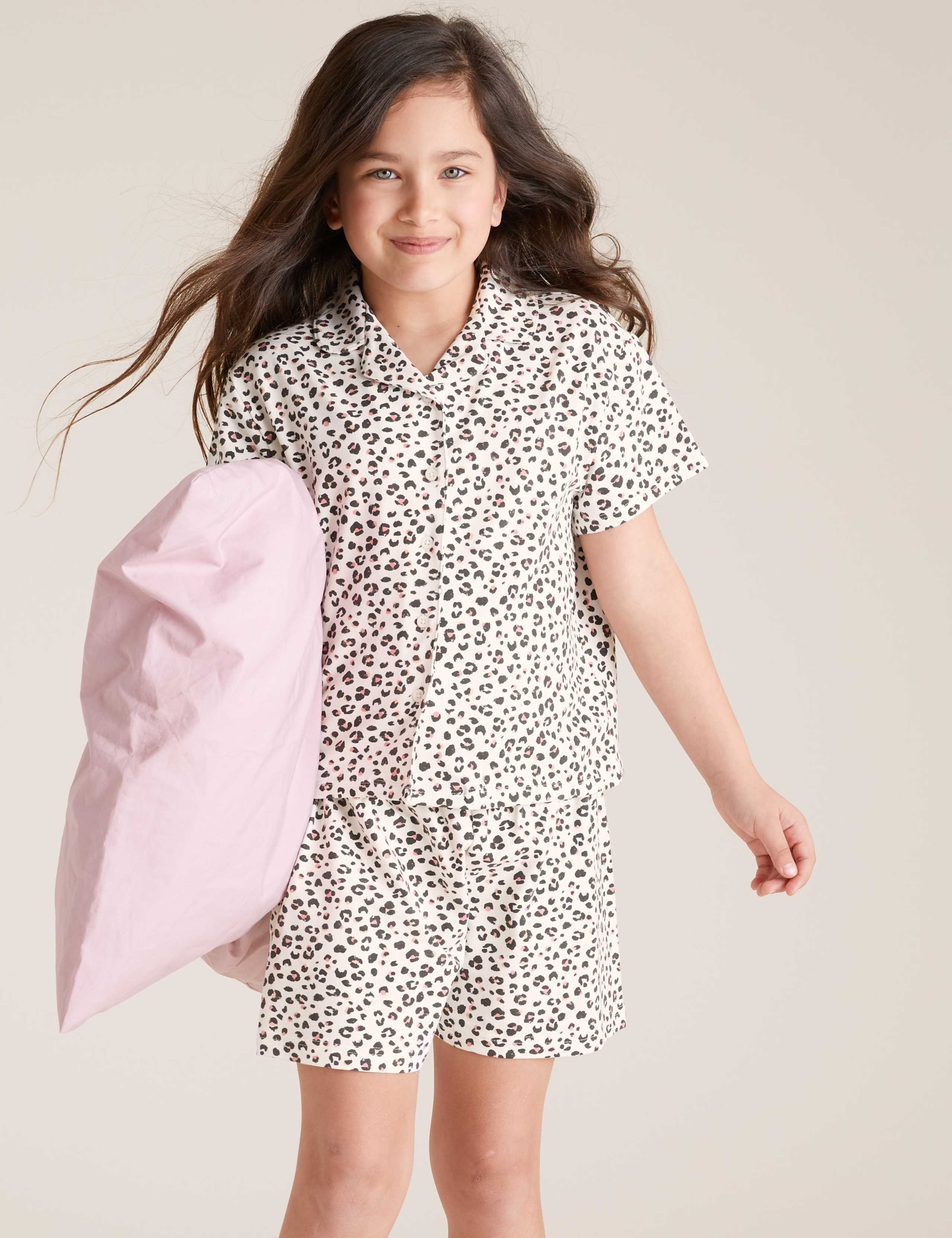 Cotton Leopard Short Pyjama Set (6-16 Yrs) 1 of 4