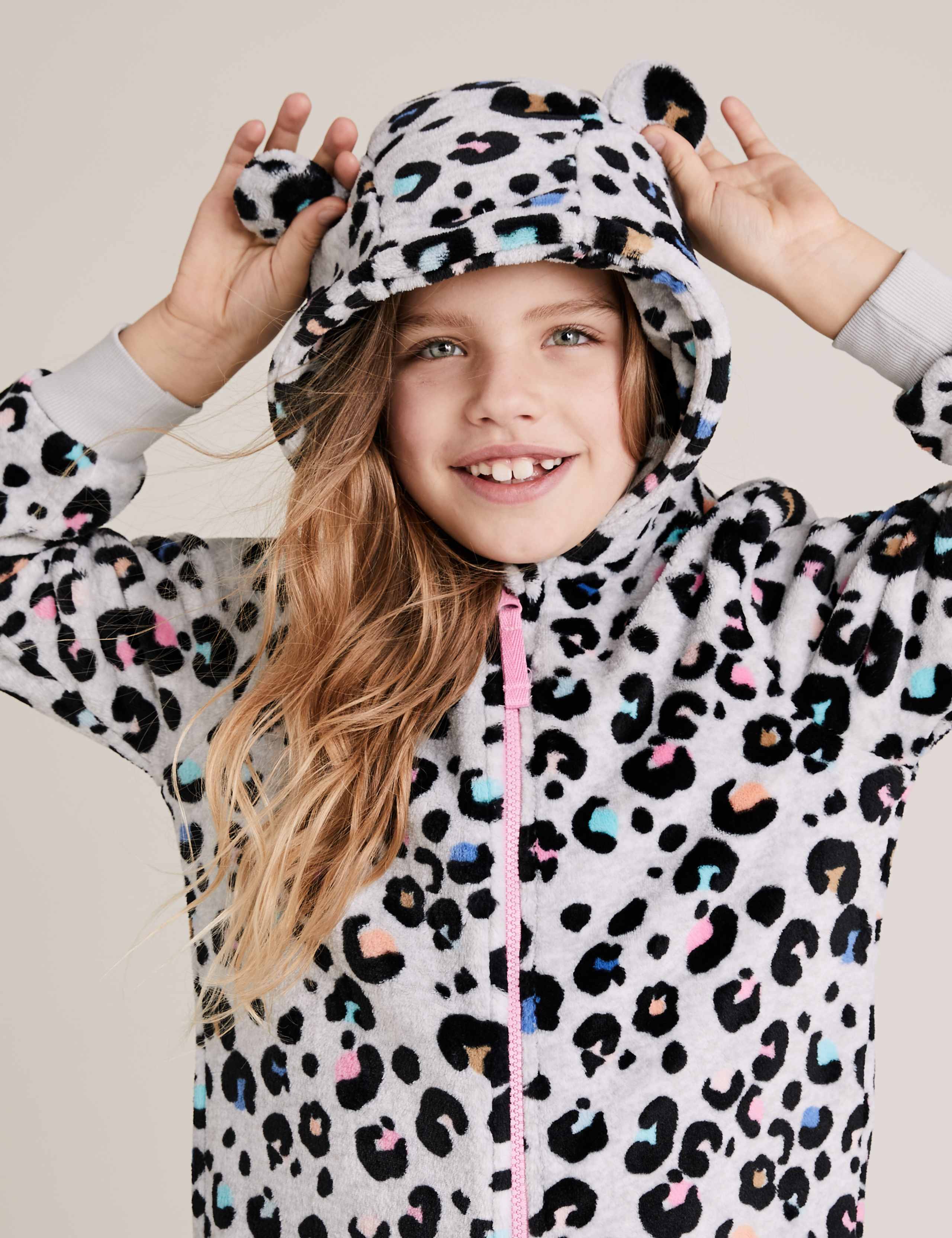 Fleece Leopard Print Onesie (6-16 Yrs) 3 of 4