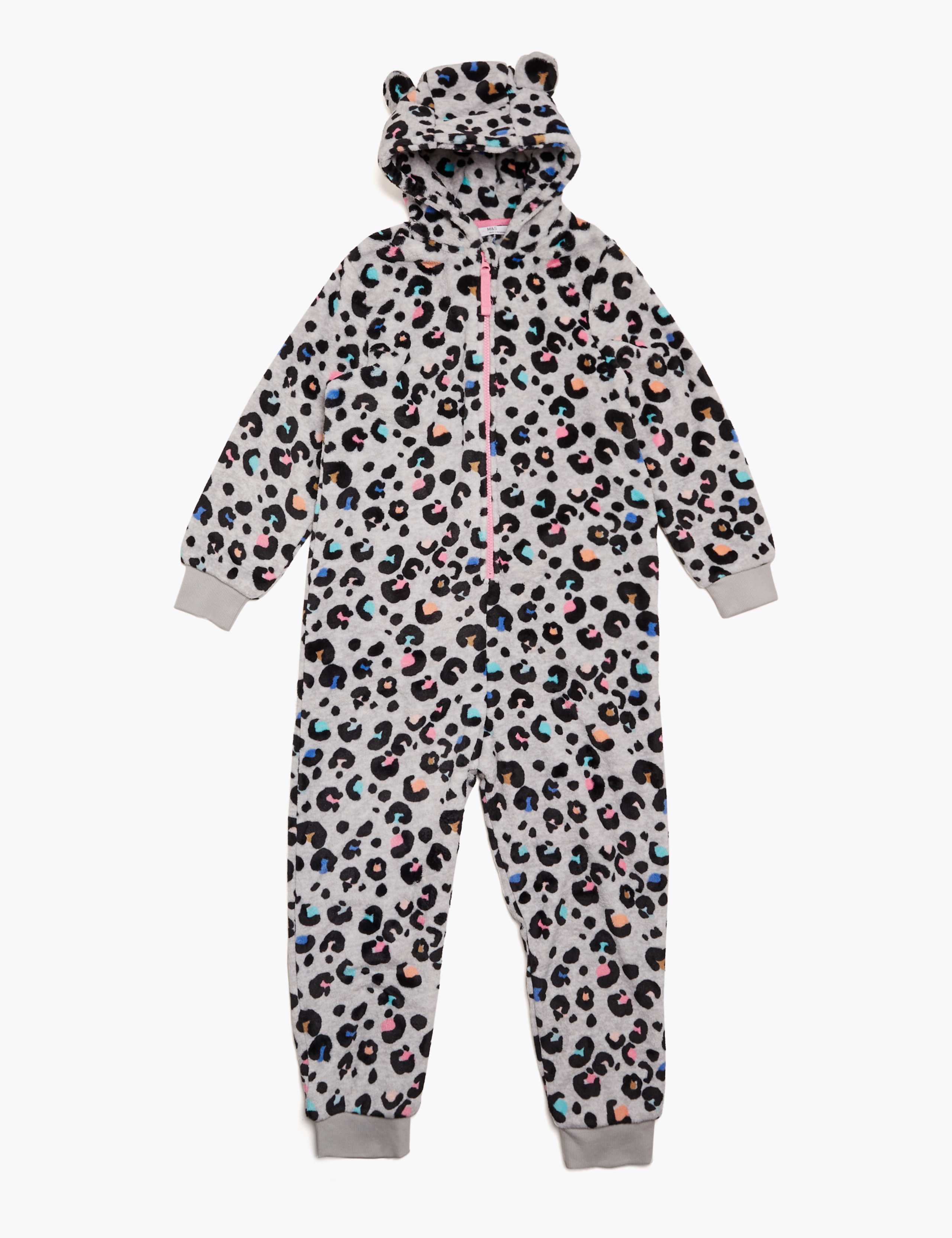 Fleece Leopard Print Onesie (6-16 Yrs) 2 of 4
