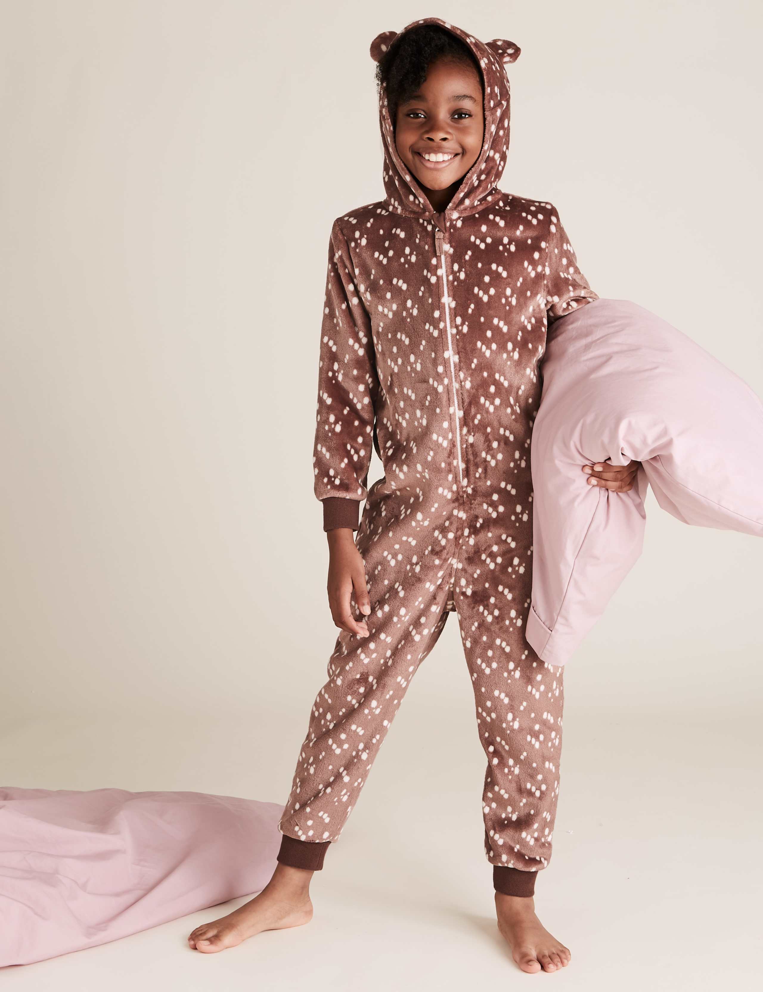 Fleece Patterned Onesie (6-16 Yrs) 1 of 4