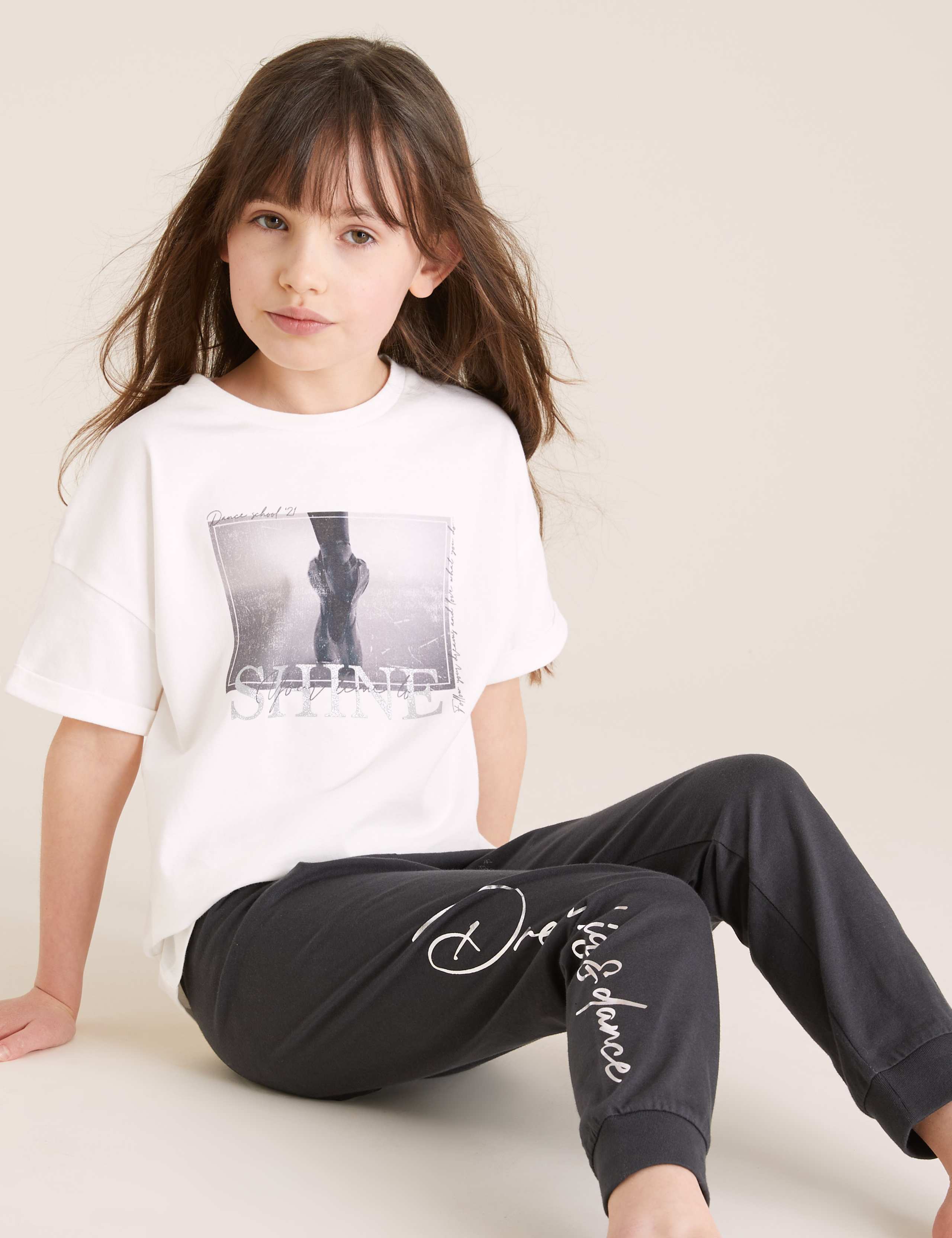 Pure Cotton Dance Print Pyjamas (6-16 Yrs) 1 of 5