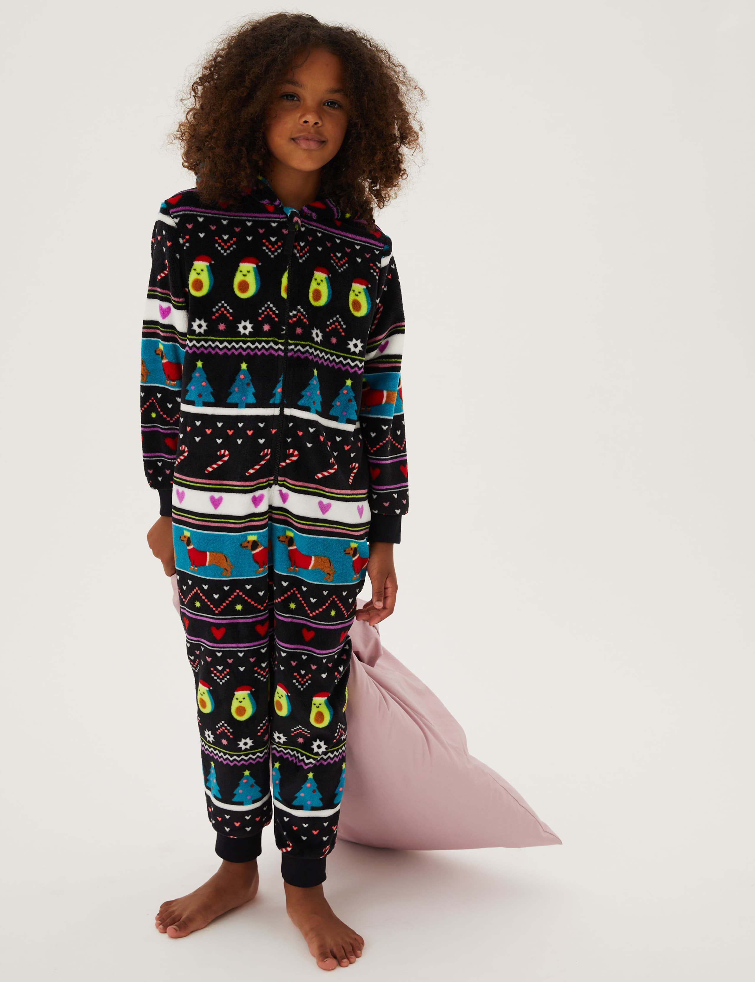 Fleece Fair Isle Onesie (6-16 Yrs) 1 of 3