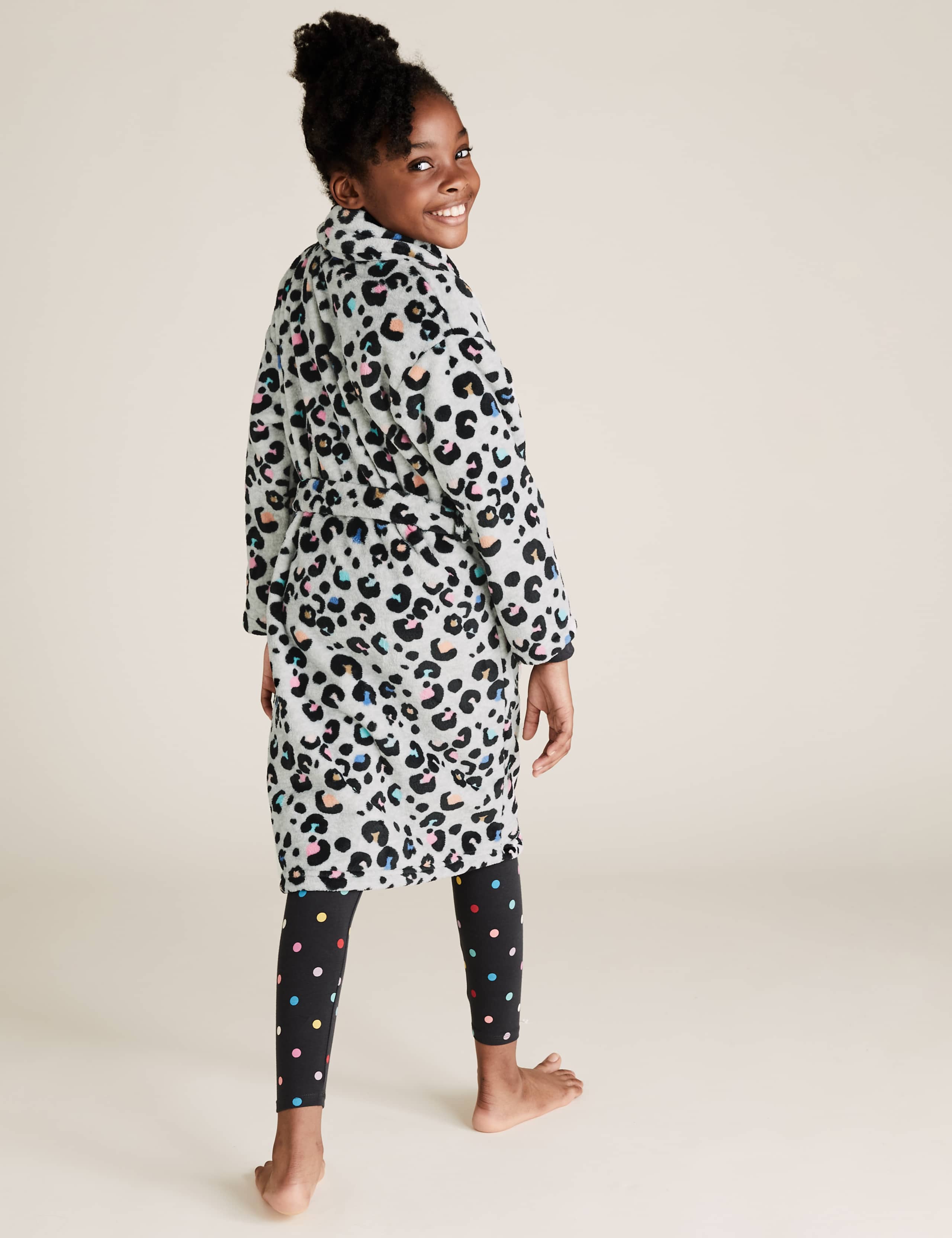Fleece Leopard Print Dressing Gown (6-16 Yrs) 4 of 4