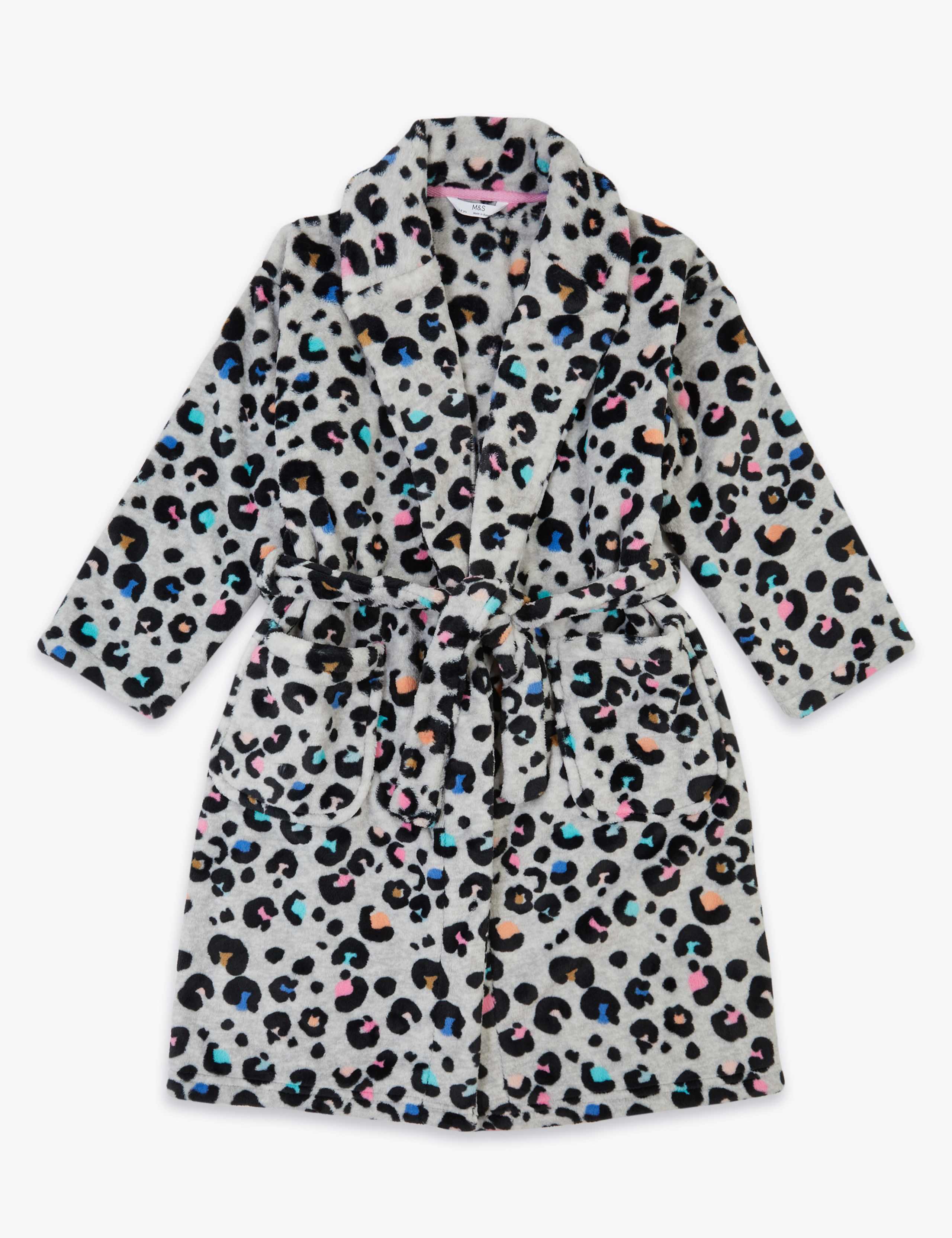 Fleece Leopard Print Dressing Gown (6-16 Yrs) 2 of 4