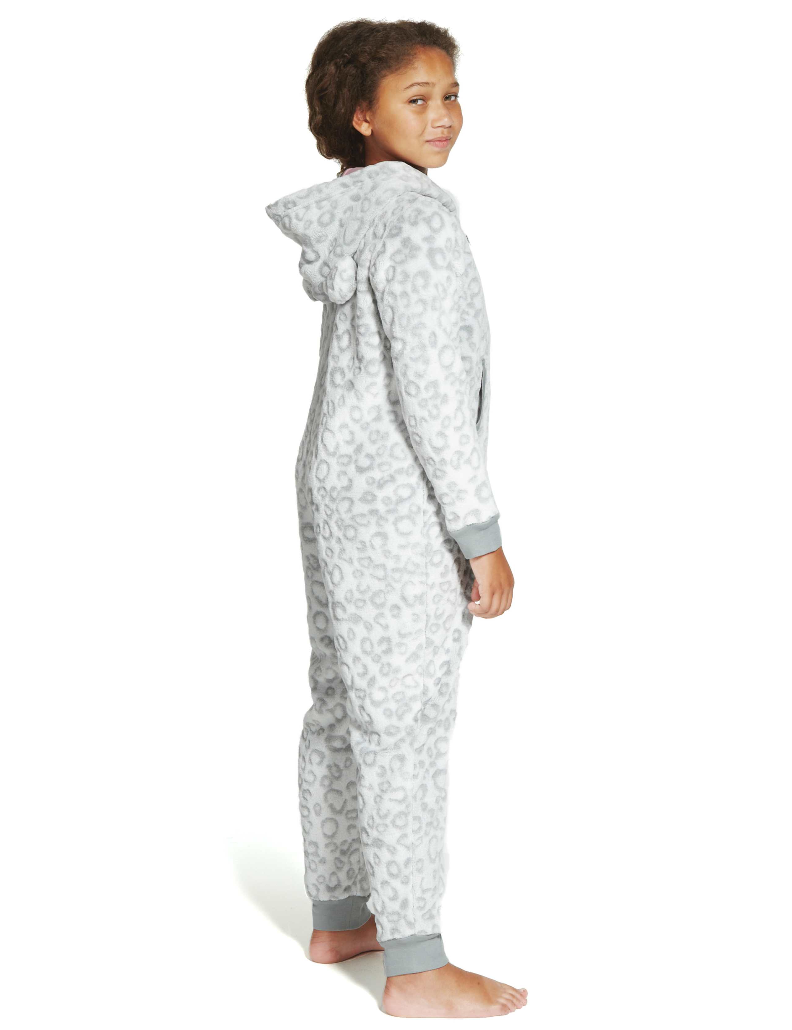 Hooded Burnout Leopard Print Fleece Soft & Cosy Onesie (5-14 Years) 4 of 6