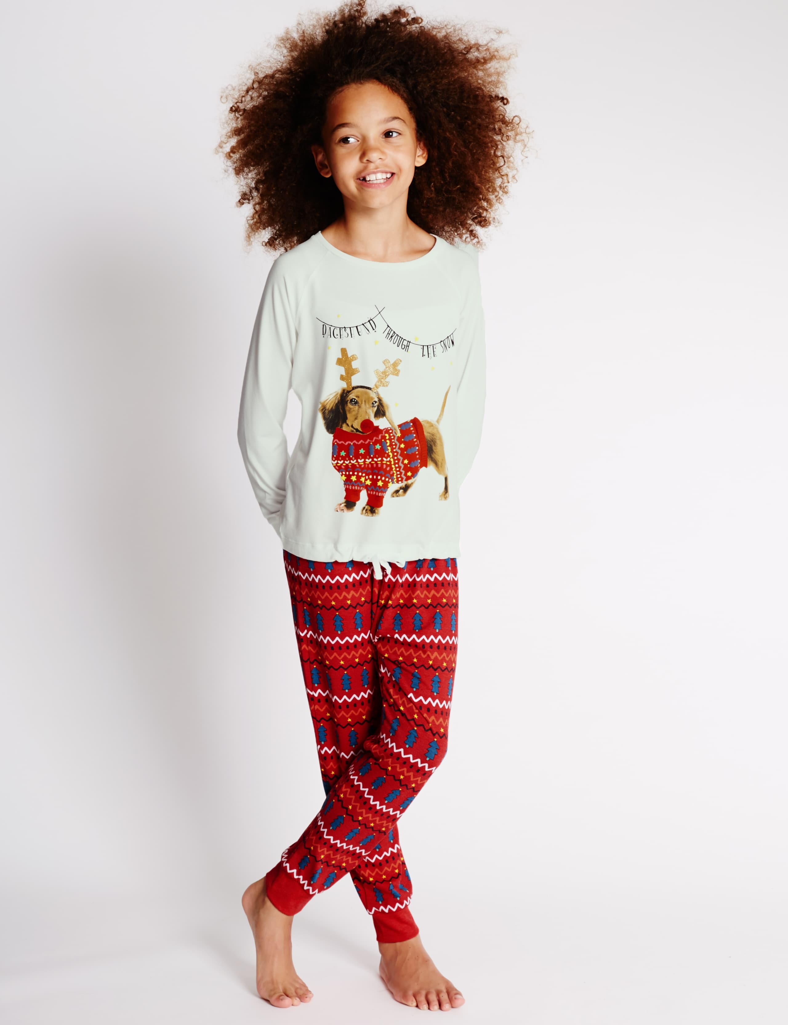Rudolf Dog Long Sleeve Pyjamas (6-16 Years) | M&S