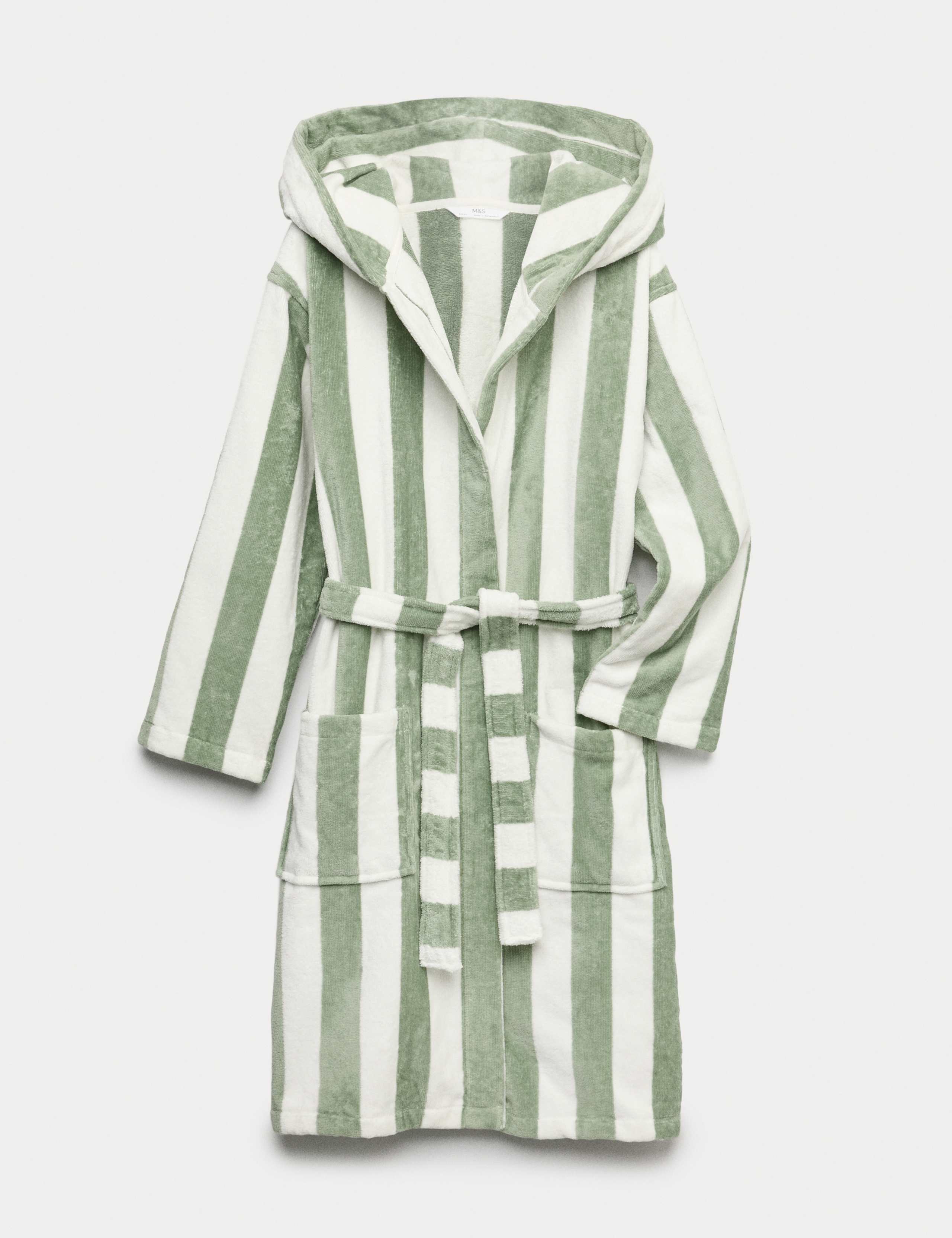 Pure Cotton Striped Hooded Robe (9 Mths-10 Yrs) 1 of 1