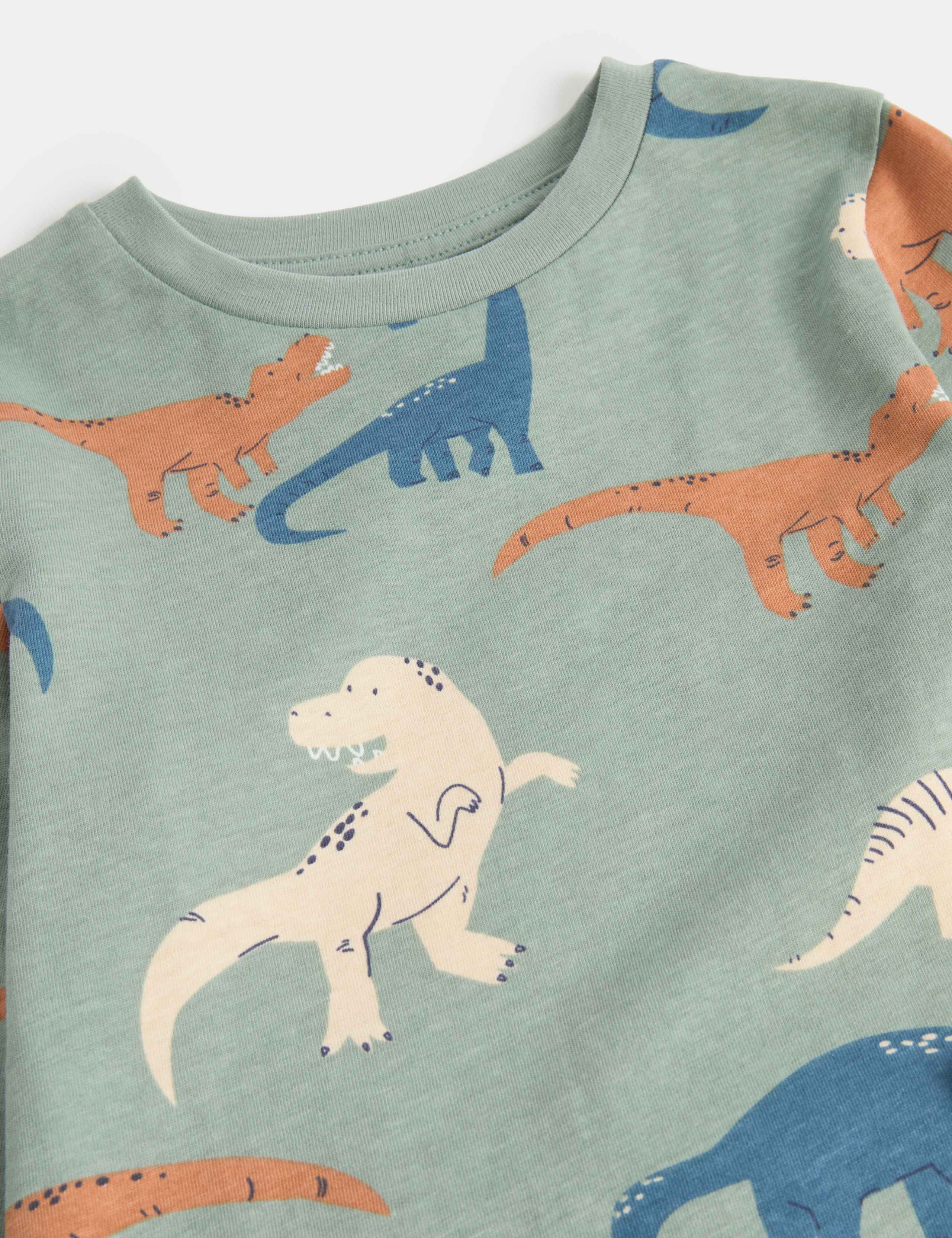 Pure Cotton Dinosaur Pyjamas (1-16 Yrs) 2 of 3