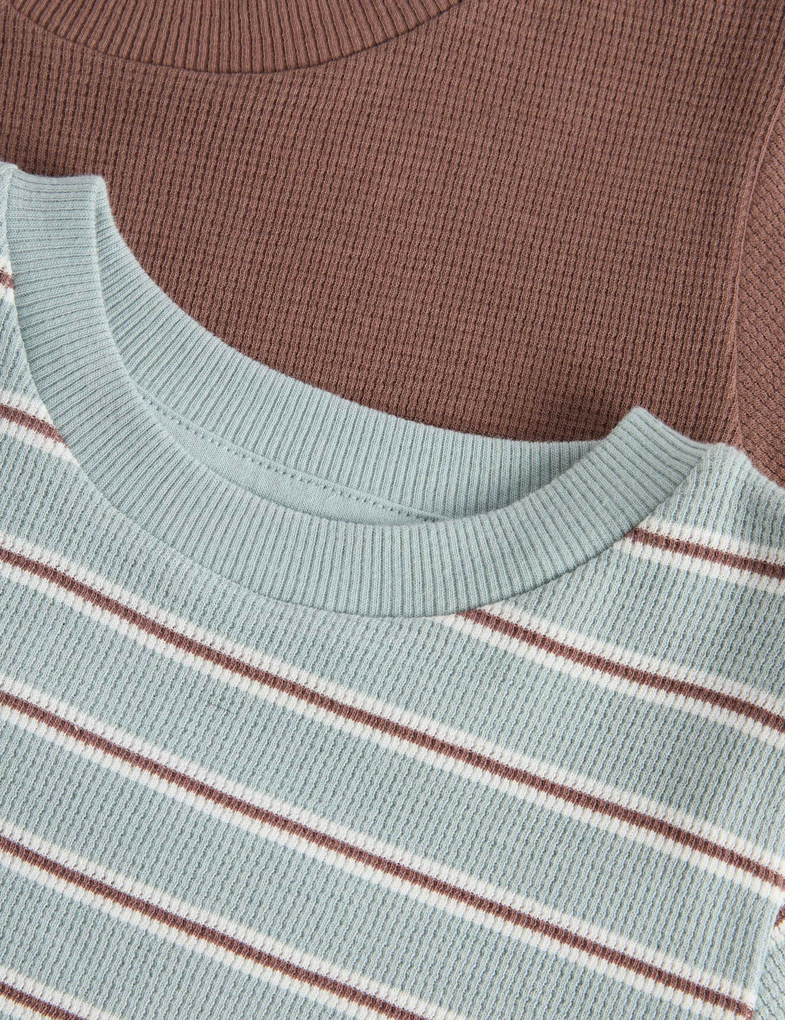 2 Pack Striped Waffle Pyjama Sets (1-8 Yrs) 2 of 3