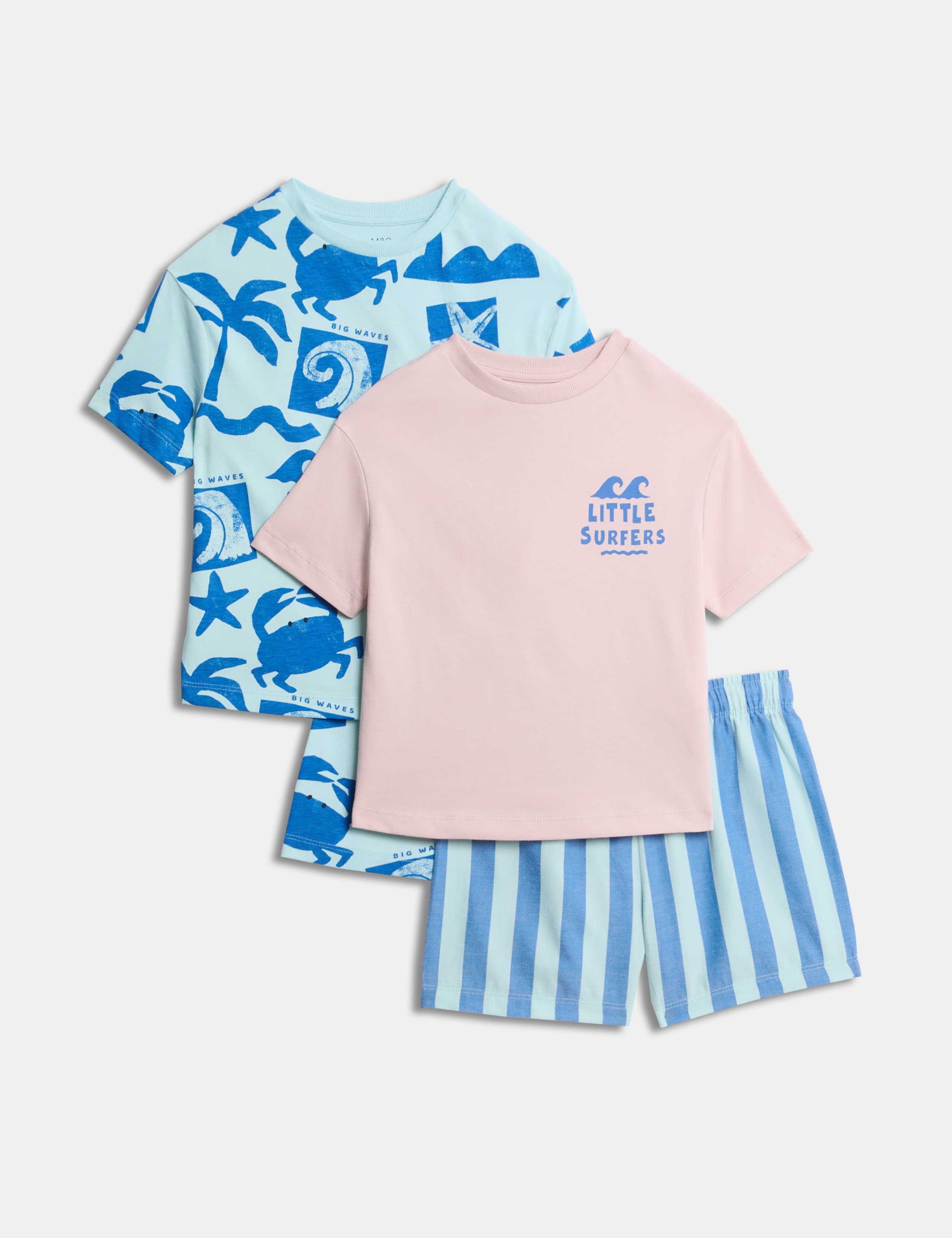 2 Pack Pure Cotton Graphic Woven Pyjama Sets (1-8 Yrs) 1 of 2