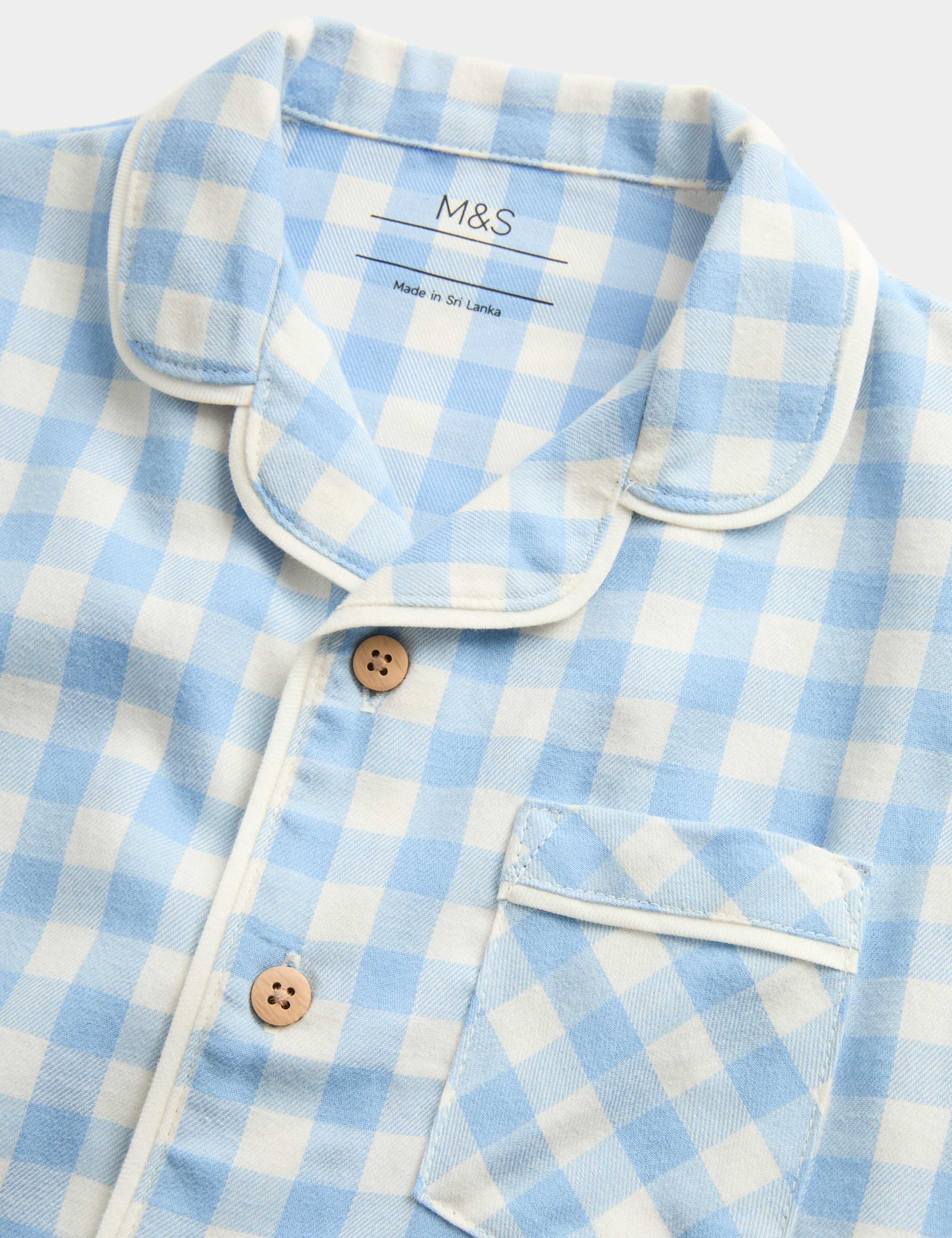 Pure Cotton Gingham Revere Pyjamas (9 Mths-10 Yrs) 2 of 2