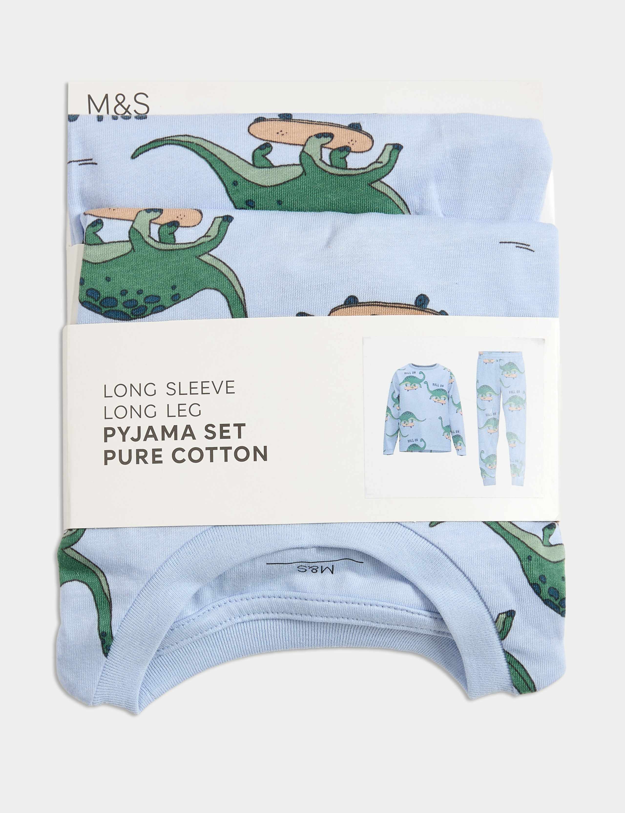 Pure Cotton Dinosaur Pyjamas (1-8 Yrs) 2 of 2