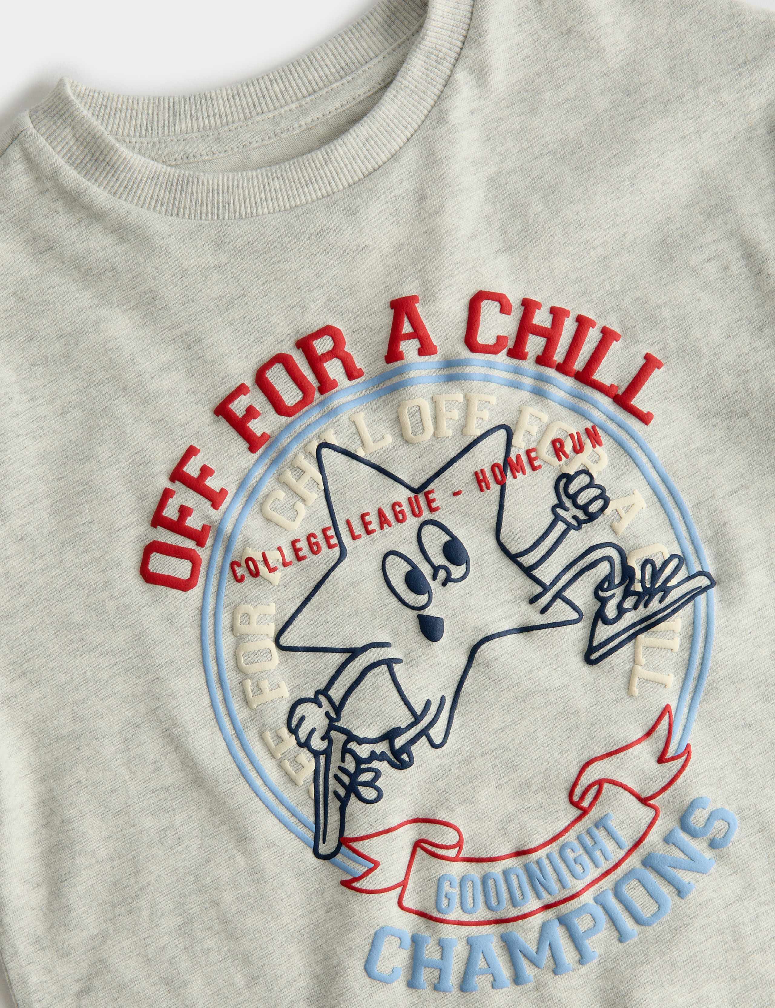 Pure Cotton Star Graphic Checked Pyjamas (12 Mths-8 Yrs) 3 of 3