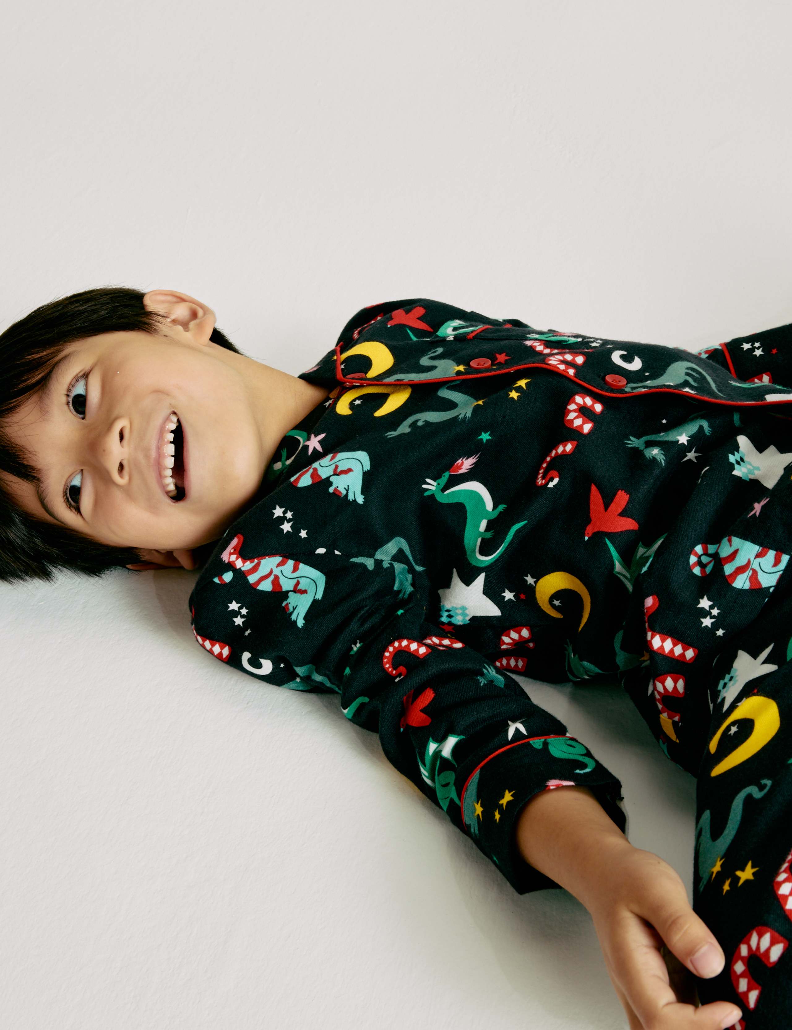 Pure Cotton Dragon Print Pyjamas (0-10 Yrs) 1 of 5