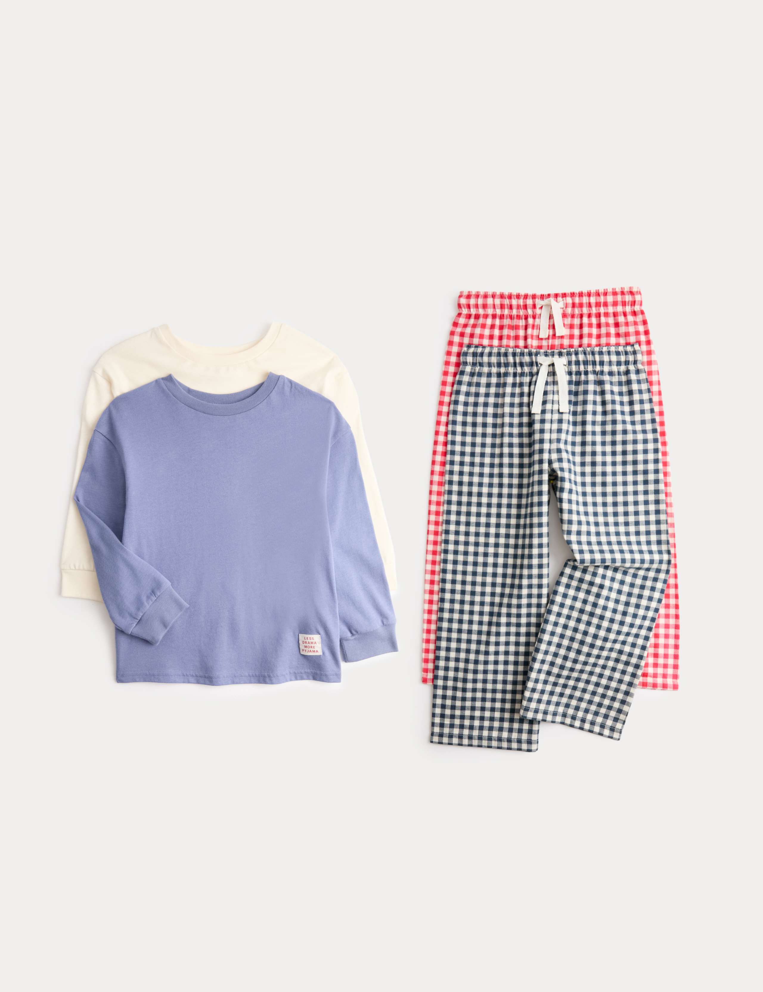 Kids' 2 Pack Pure Cotton Gingham Pyjama Sets (1-8 Yrs) 1 of 1