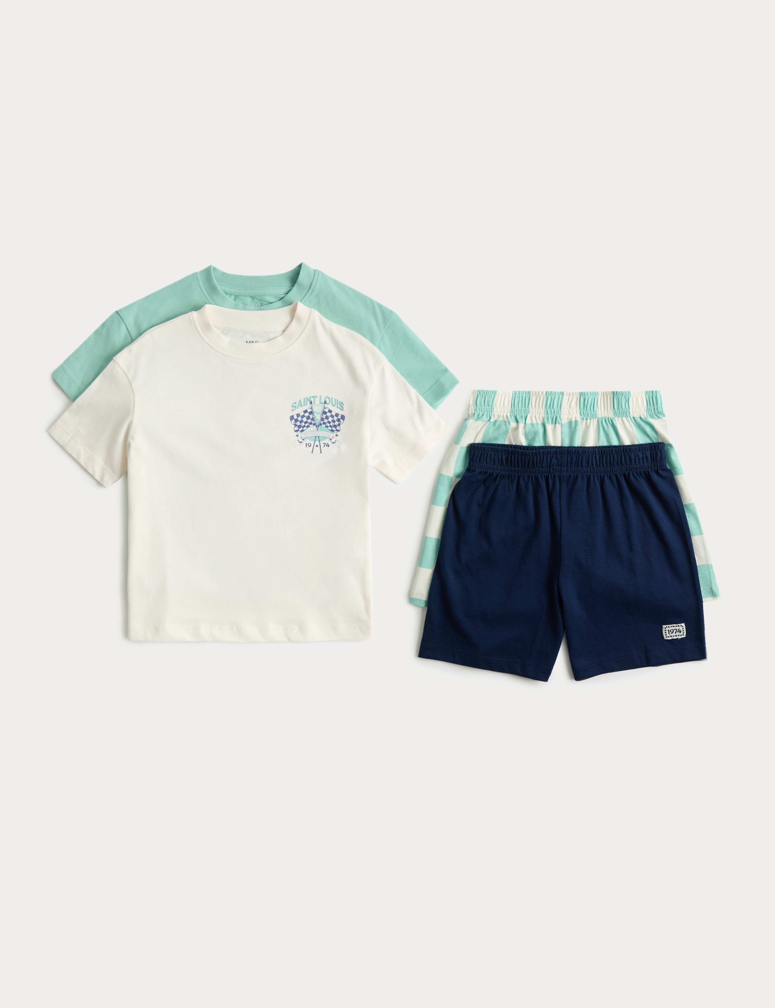 2 Pack Pure Cotton Racing Graphic Pyjamas (1-16 Yrs) 1 of 2