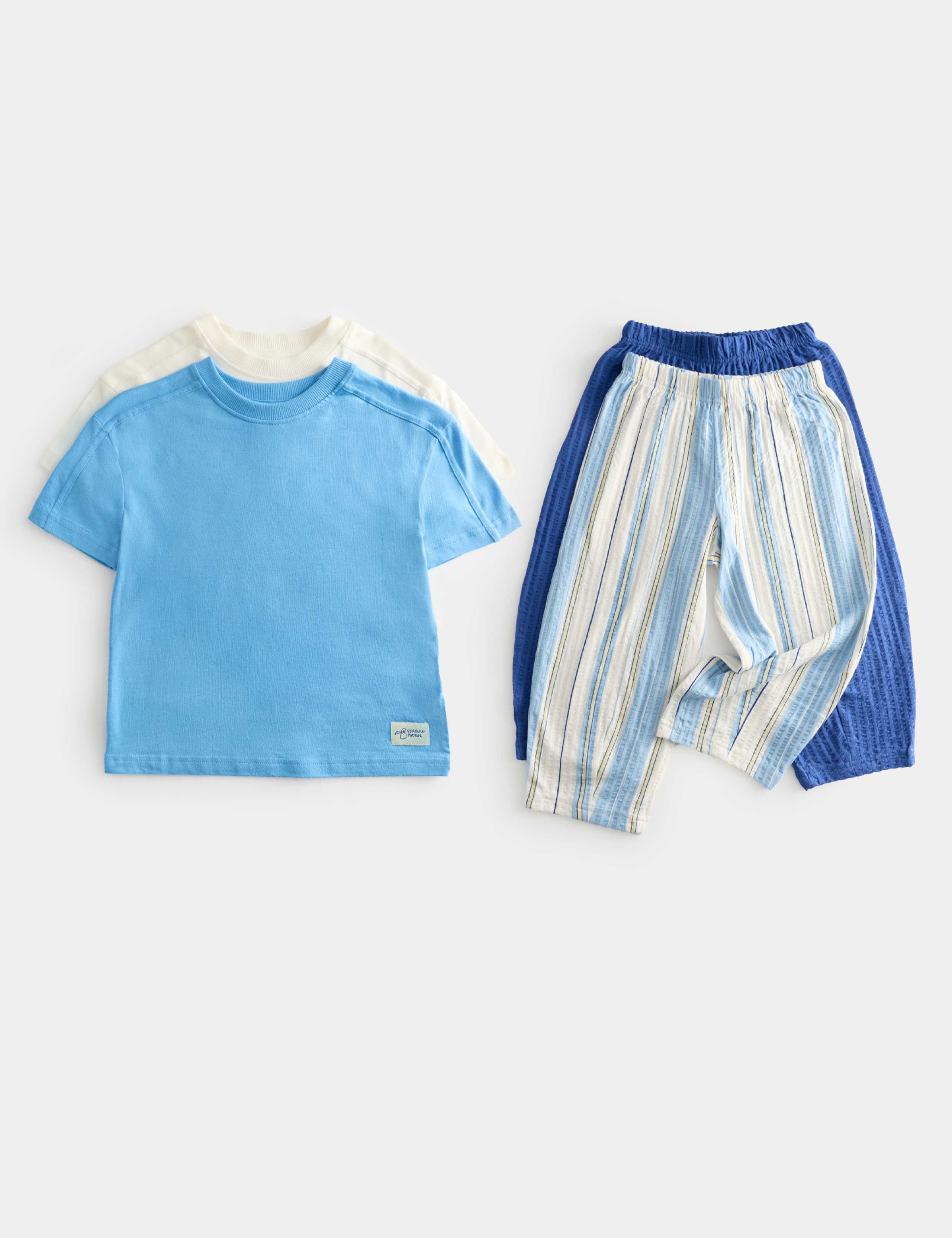 Kids' 2 Pack Striped Pyjama Sets (1-8 Yrs) 1 of 2