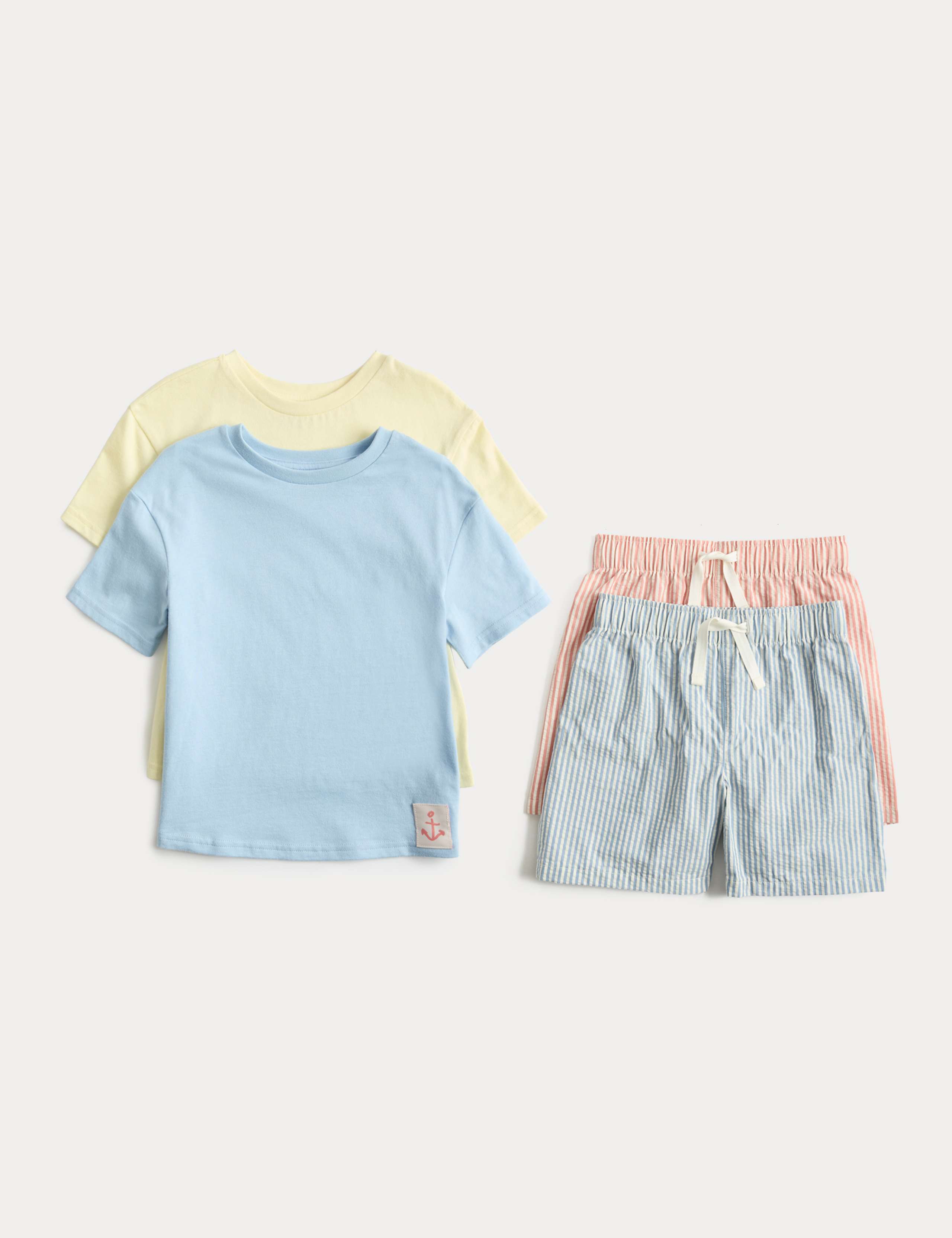 2 Pack Striped Short Pyjama Sets (1-8 Yrs) 1 of 1