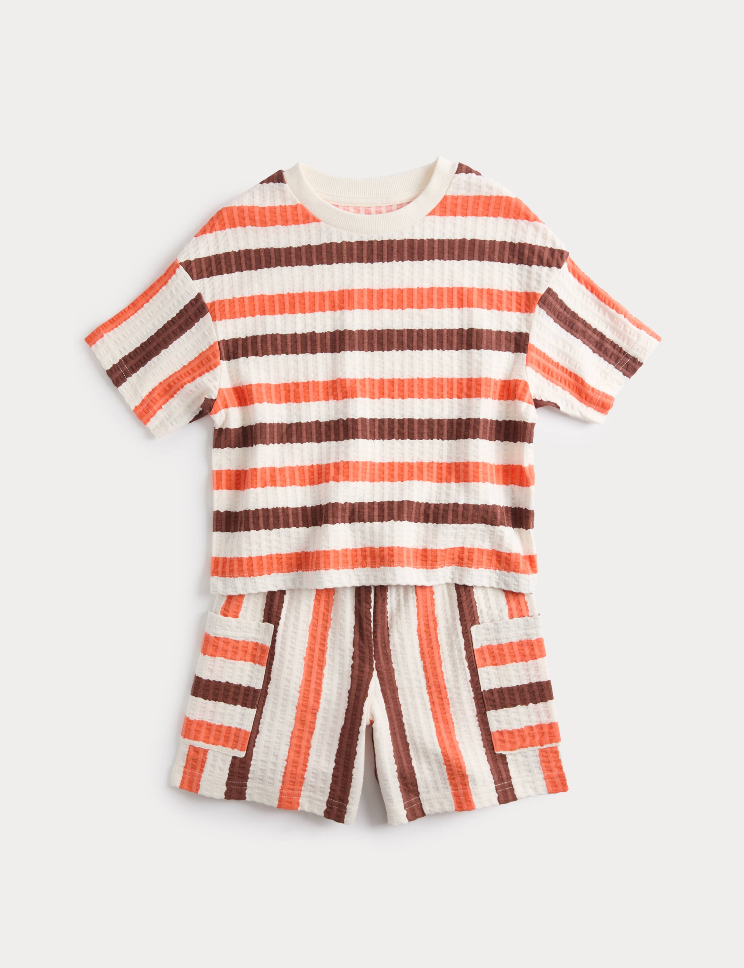 Pure Cotton Striped Pyjamas (12 Mths - 8 Yrs) 1 of 2