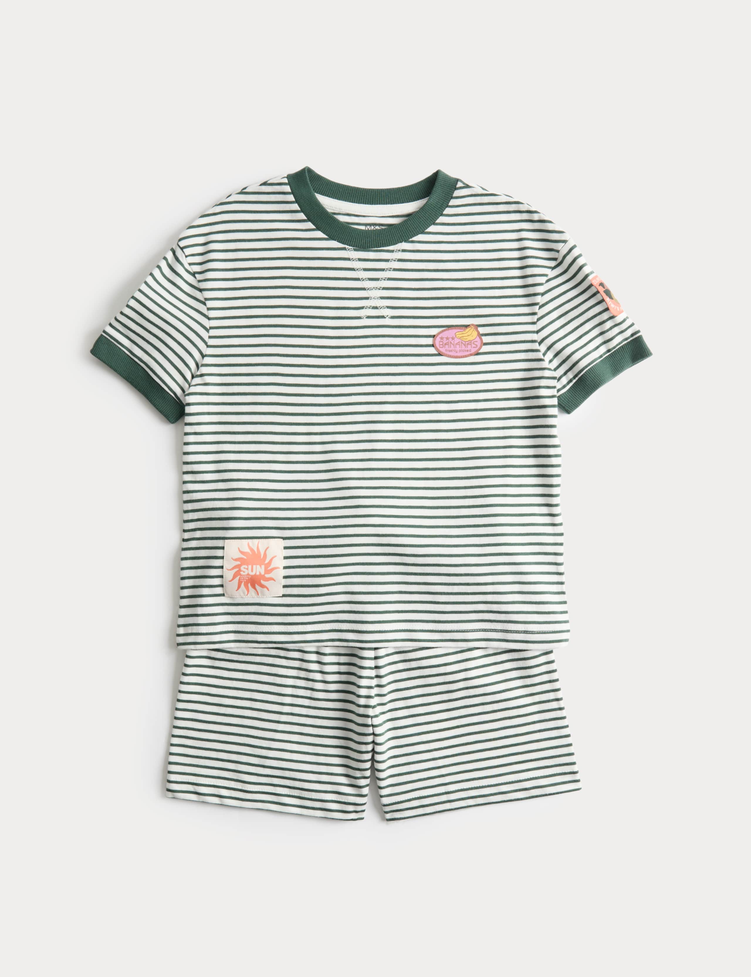 Striped Badge Short Pyjamas (1-8 Yrs) 1 of 2