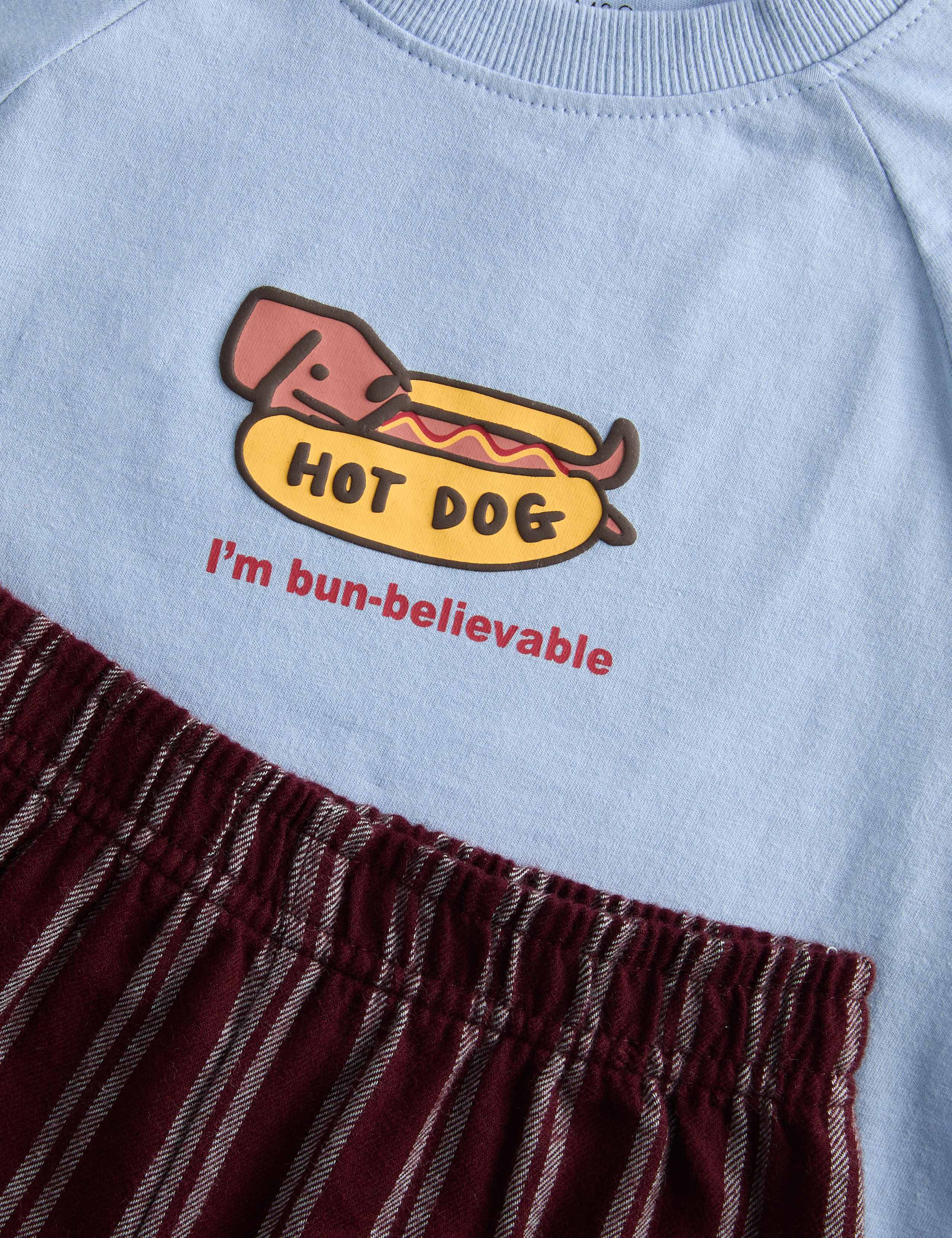 Pure Cotton Hot Dog Graphic Pyjamas (1-8 Yrs) 2 of 2