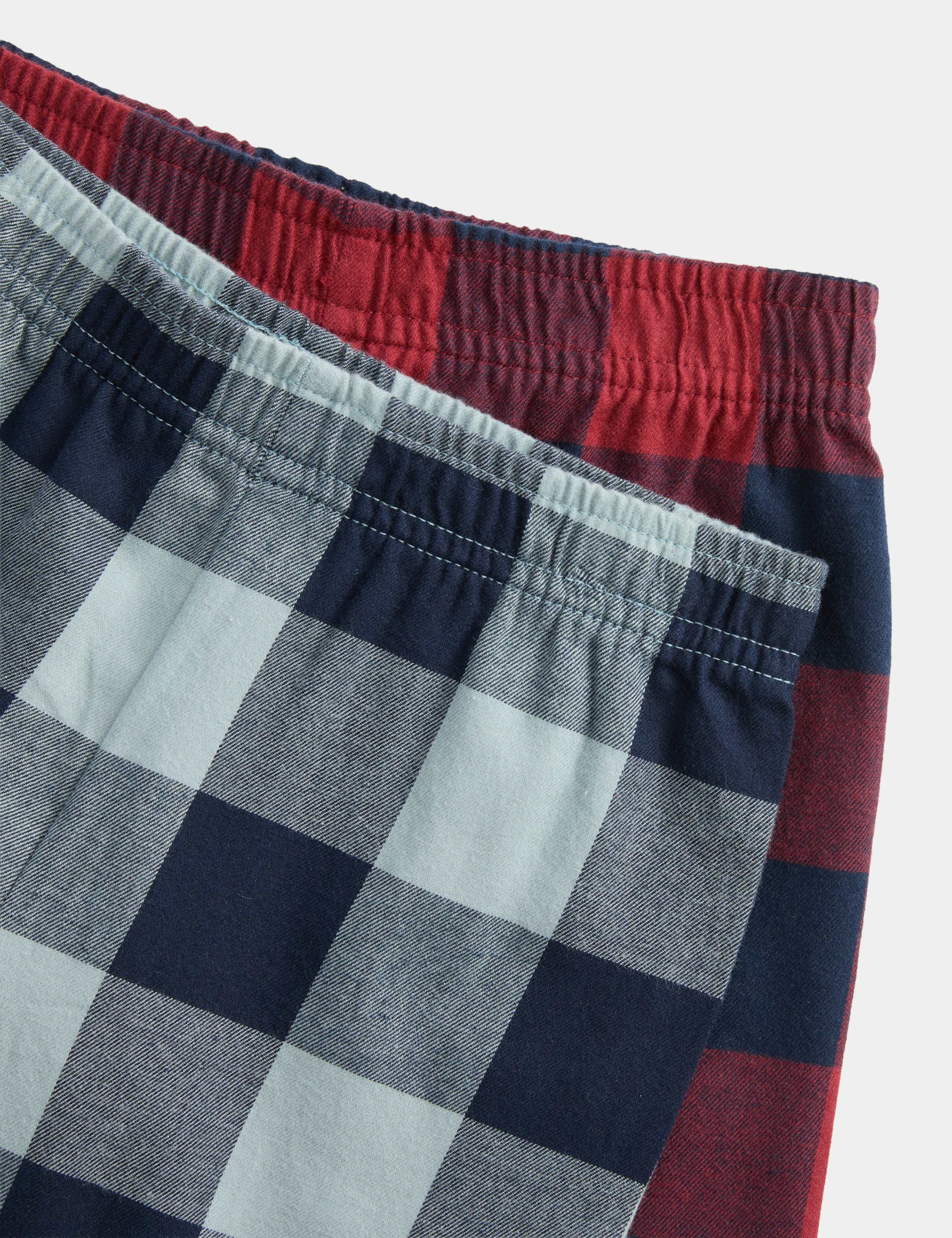 2 Pack Pure Cotton Waffle Check Pyjama Sets (1-8 Yrs) 3 of 3