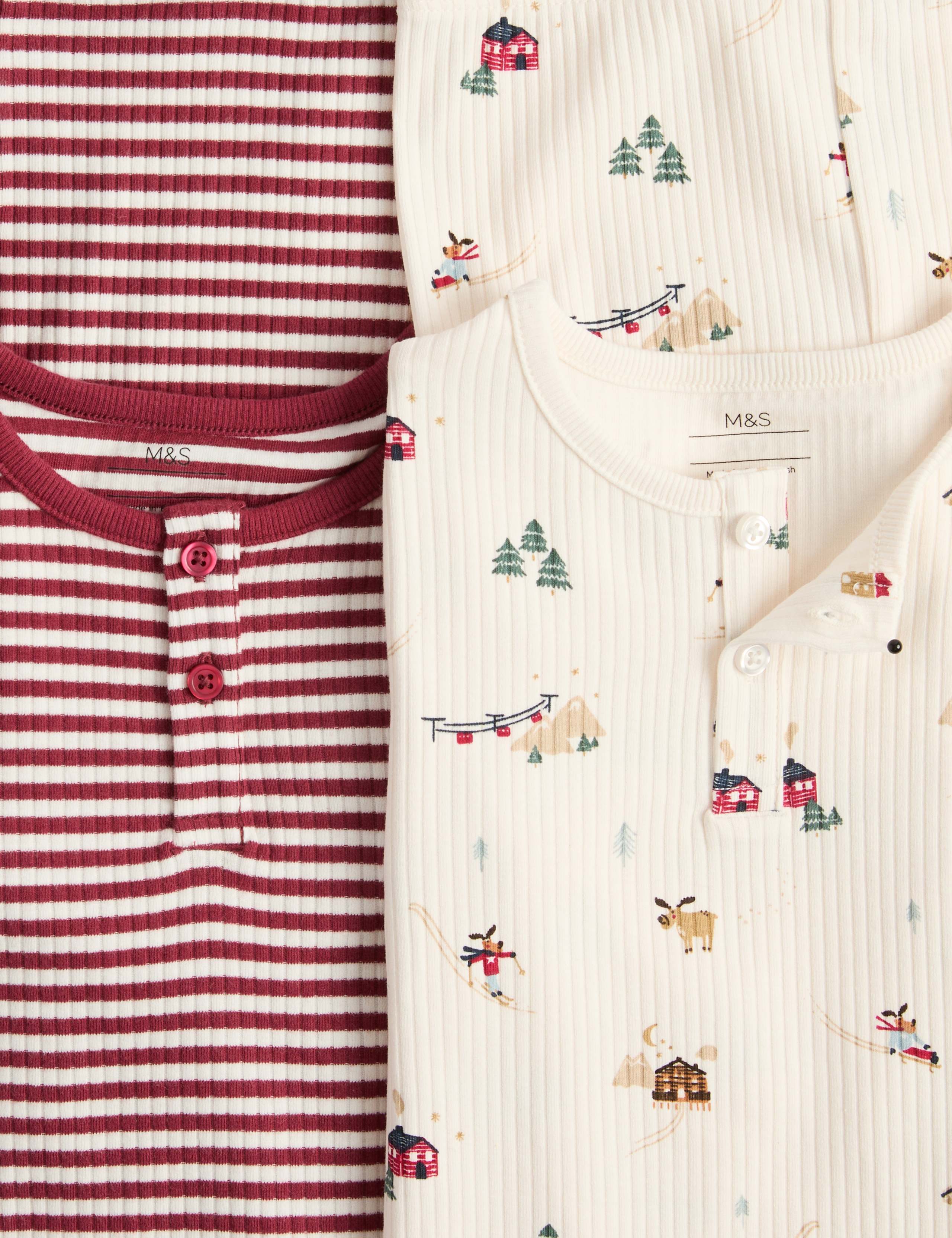 2 Pack Cotton Rich Striped Pyjama Set 2 of 3