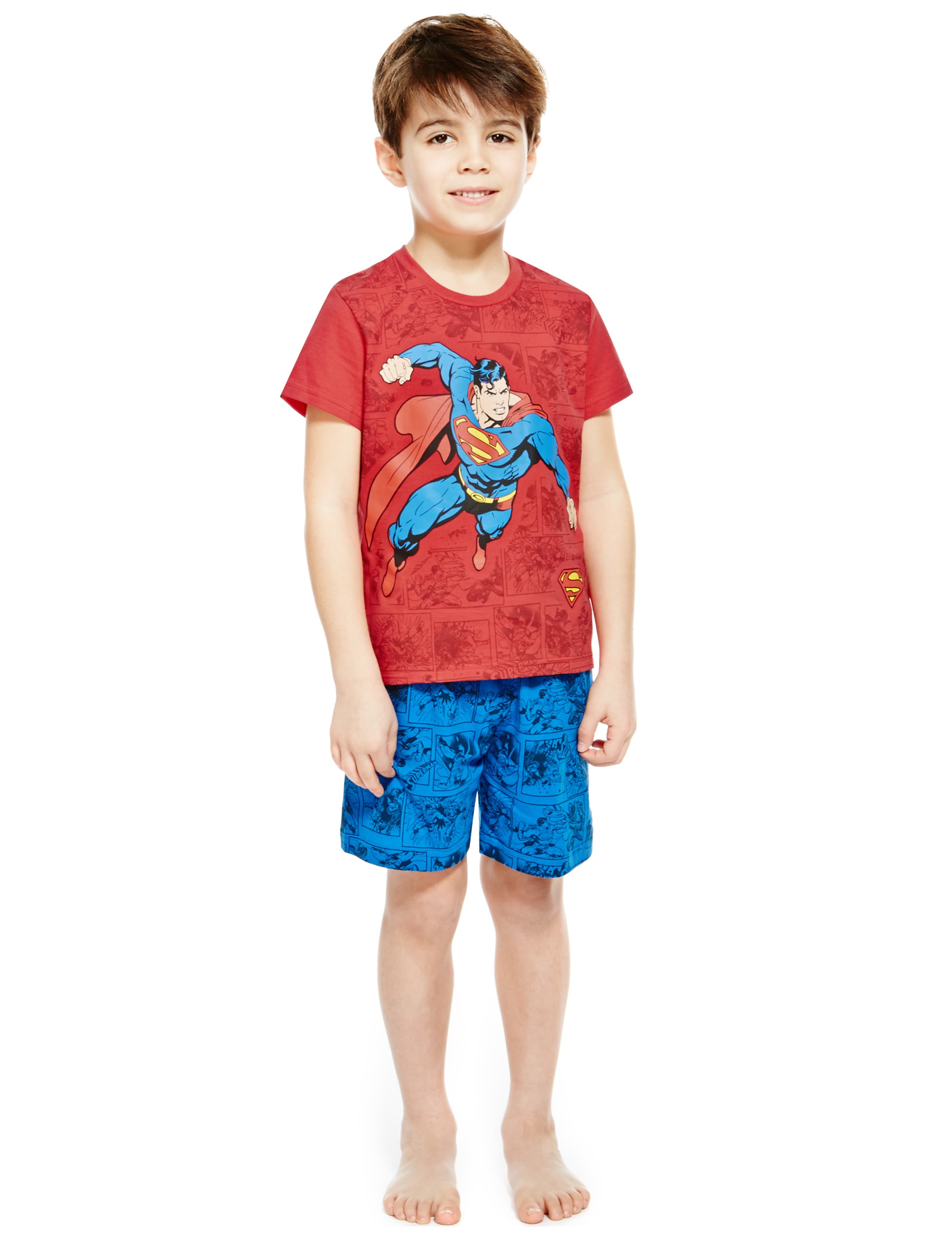 Pure Cotton Superman™ Short Pyjamas (1-10 Years) 1 of 3