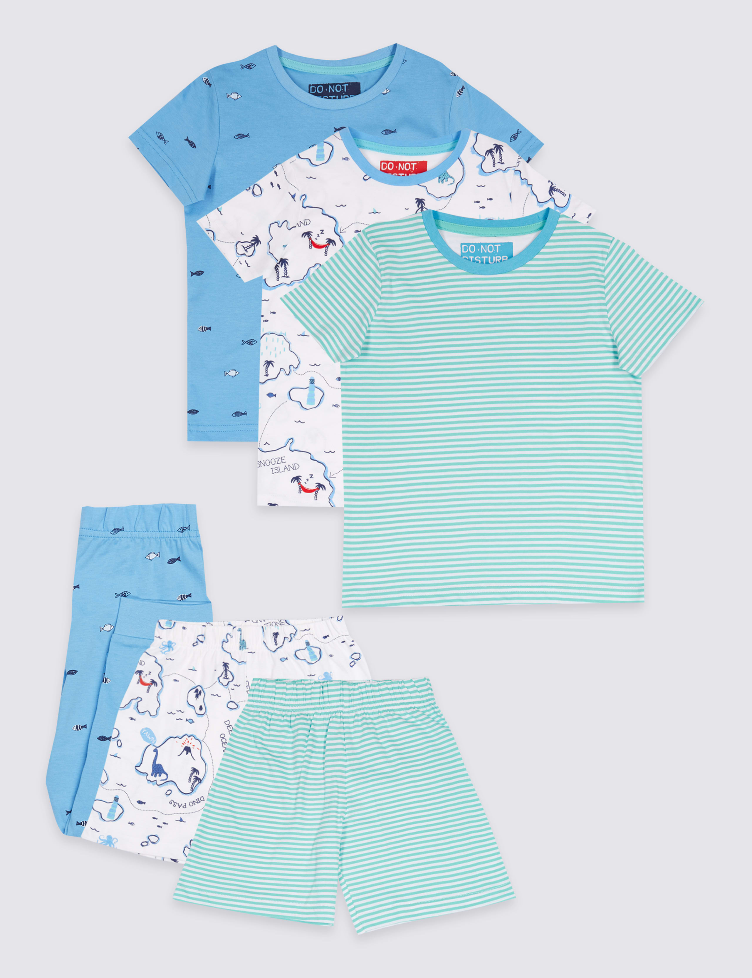 3 Pack Pure Cotton Pyjamas (1-7 Years) 2 of 7