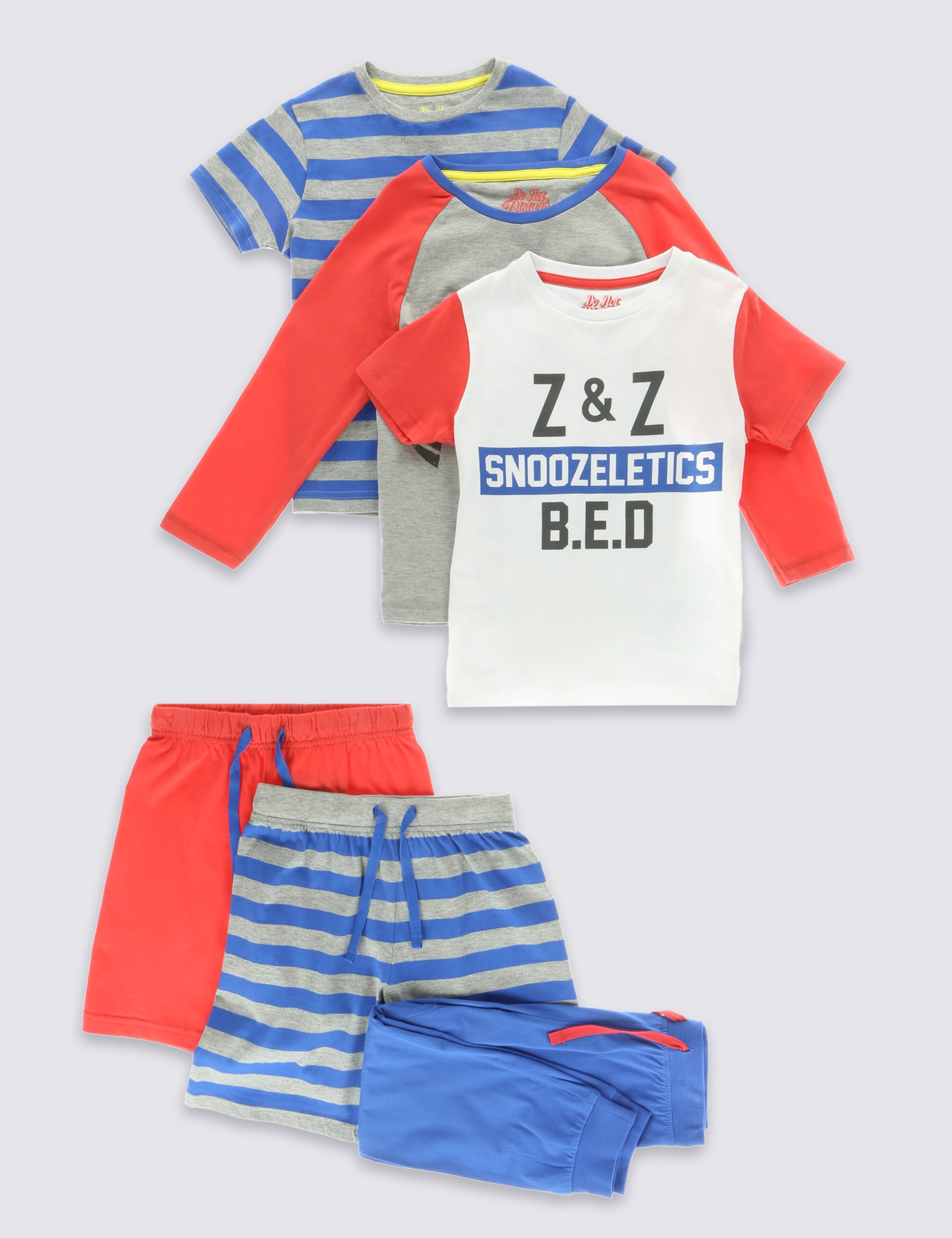 3 Pack Snoozeletics Pyjamas (1-8 Years) 1 of 9