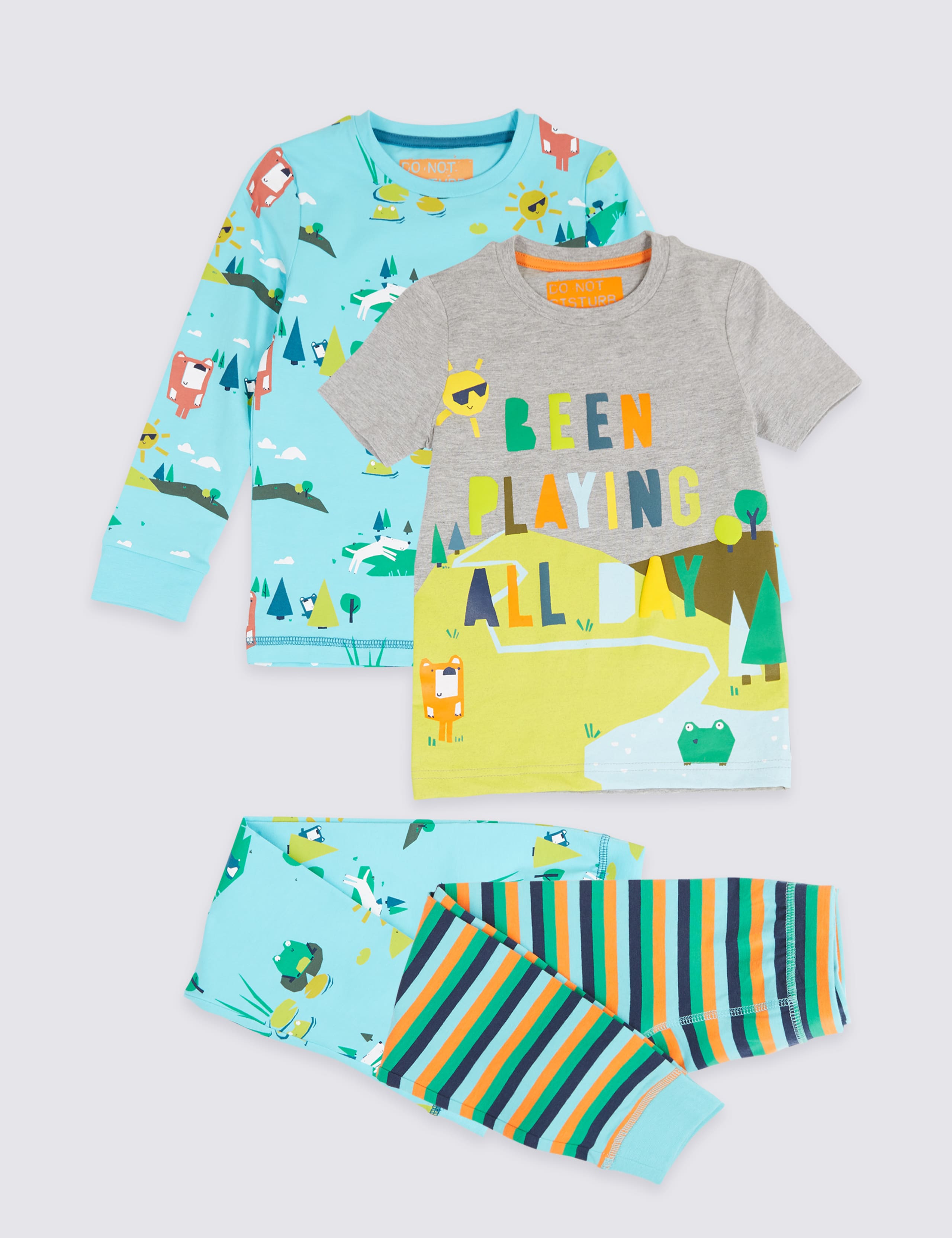 2 Pack Printed Pyjamas (1-7 Years) 1 of 7